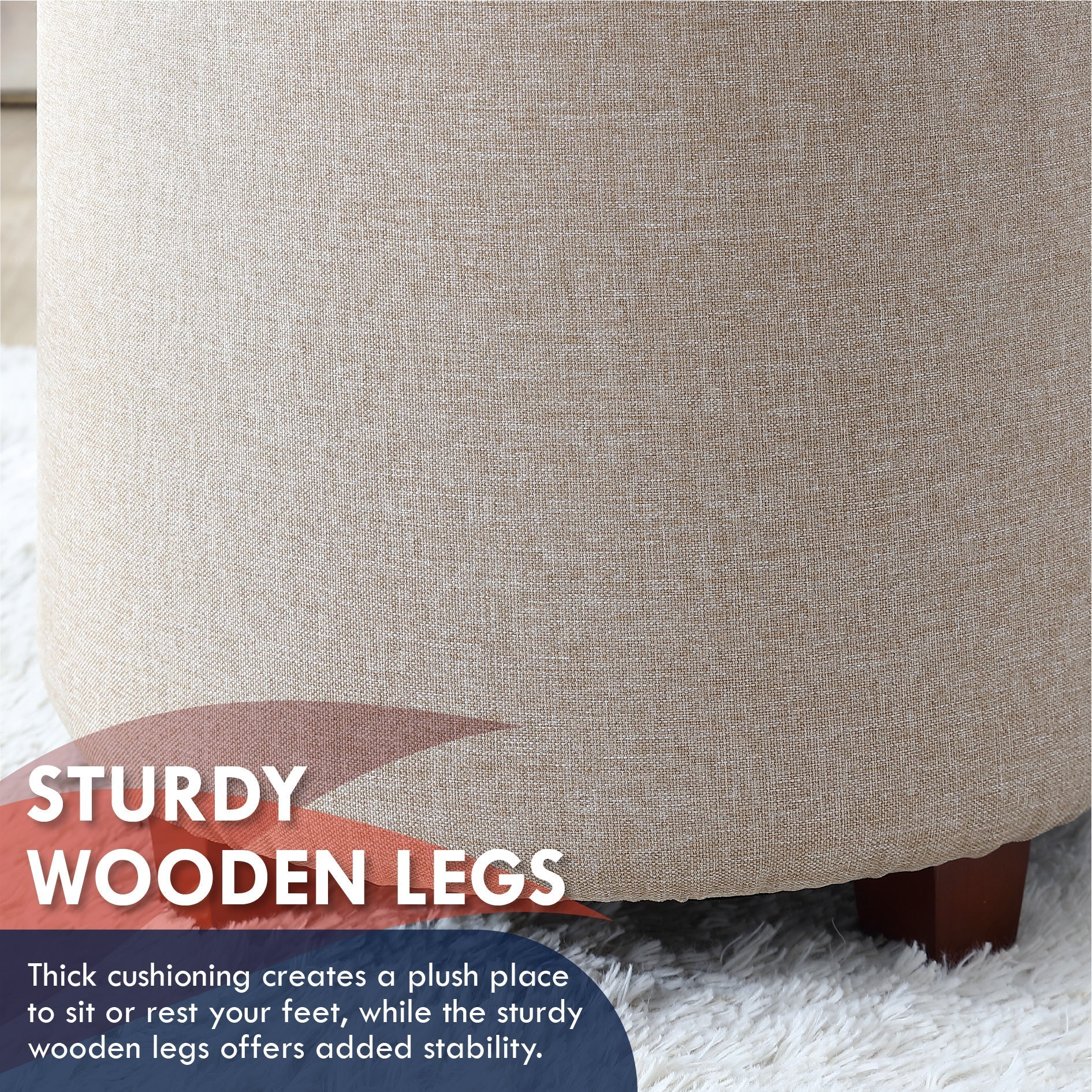 Lawrence Round Storage Ottoman with Table Top Lid