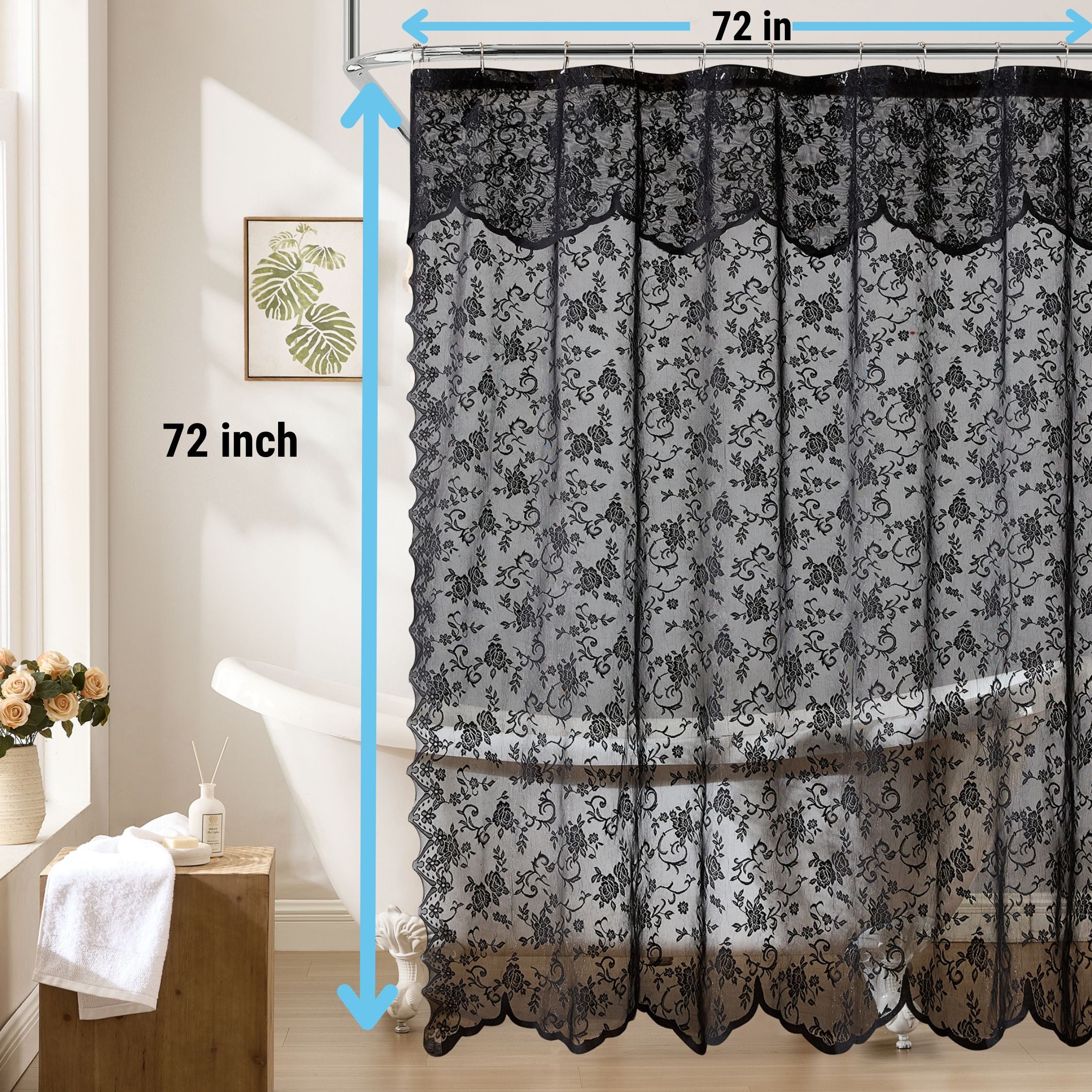 Harper Lace Floral Shower Curtain