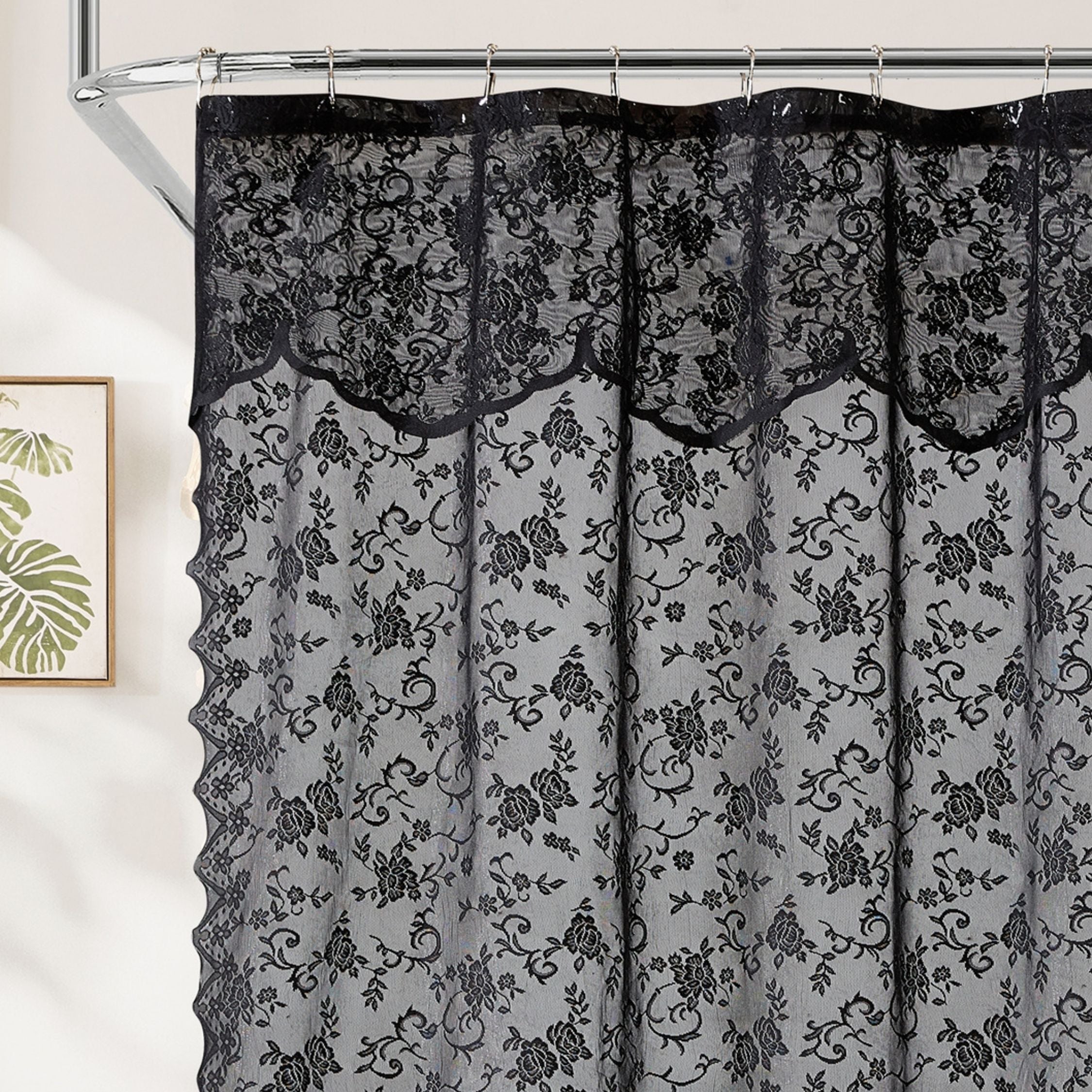 Harper Lace Floral Shower Curtain