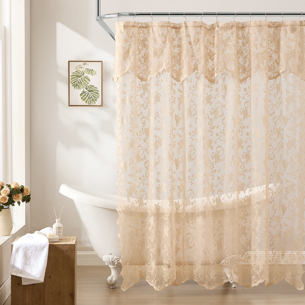 Harper Lace Floral Shower Curtain