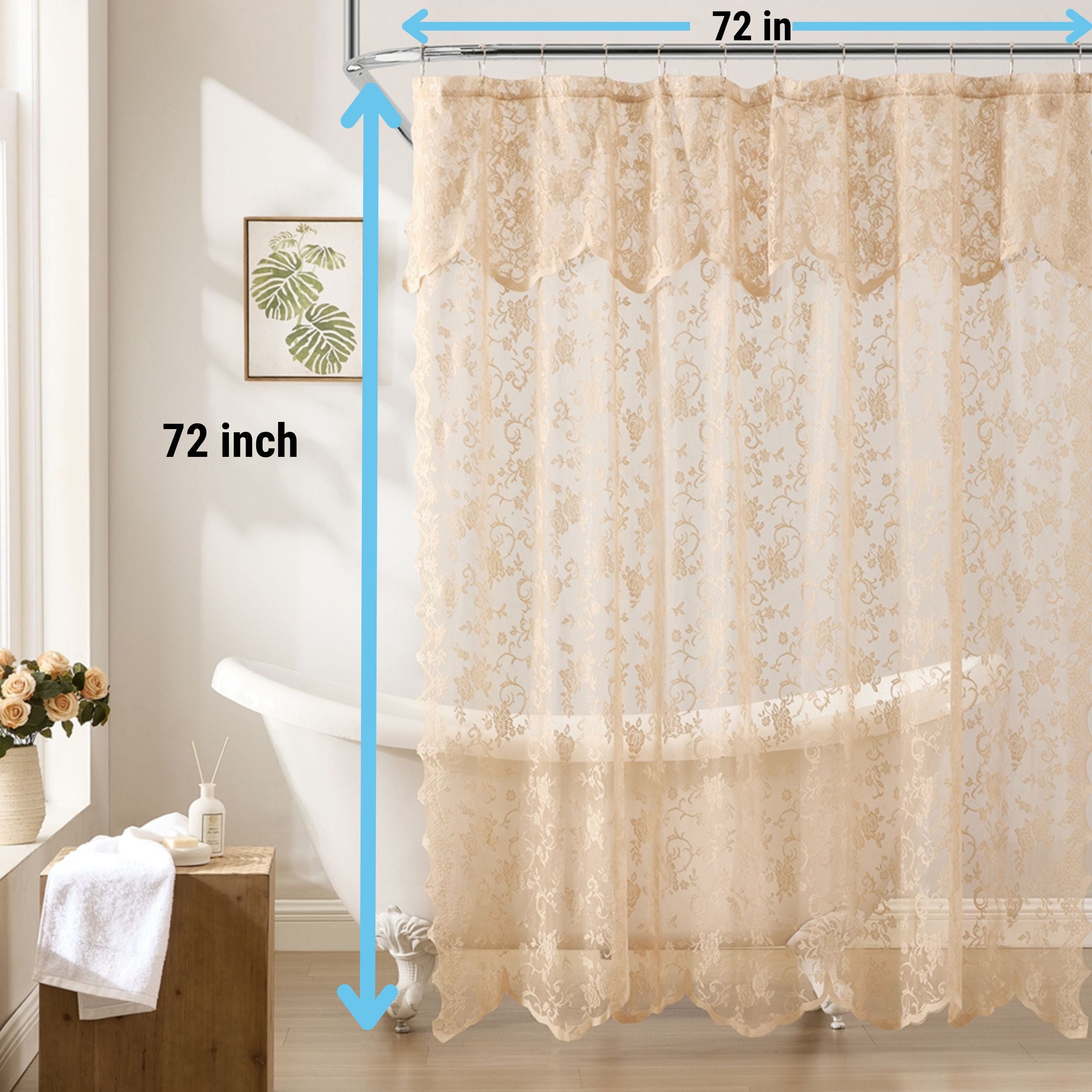 Harper Lace Floral Shower Curtain