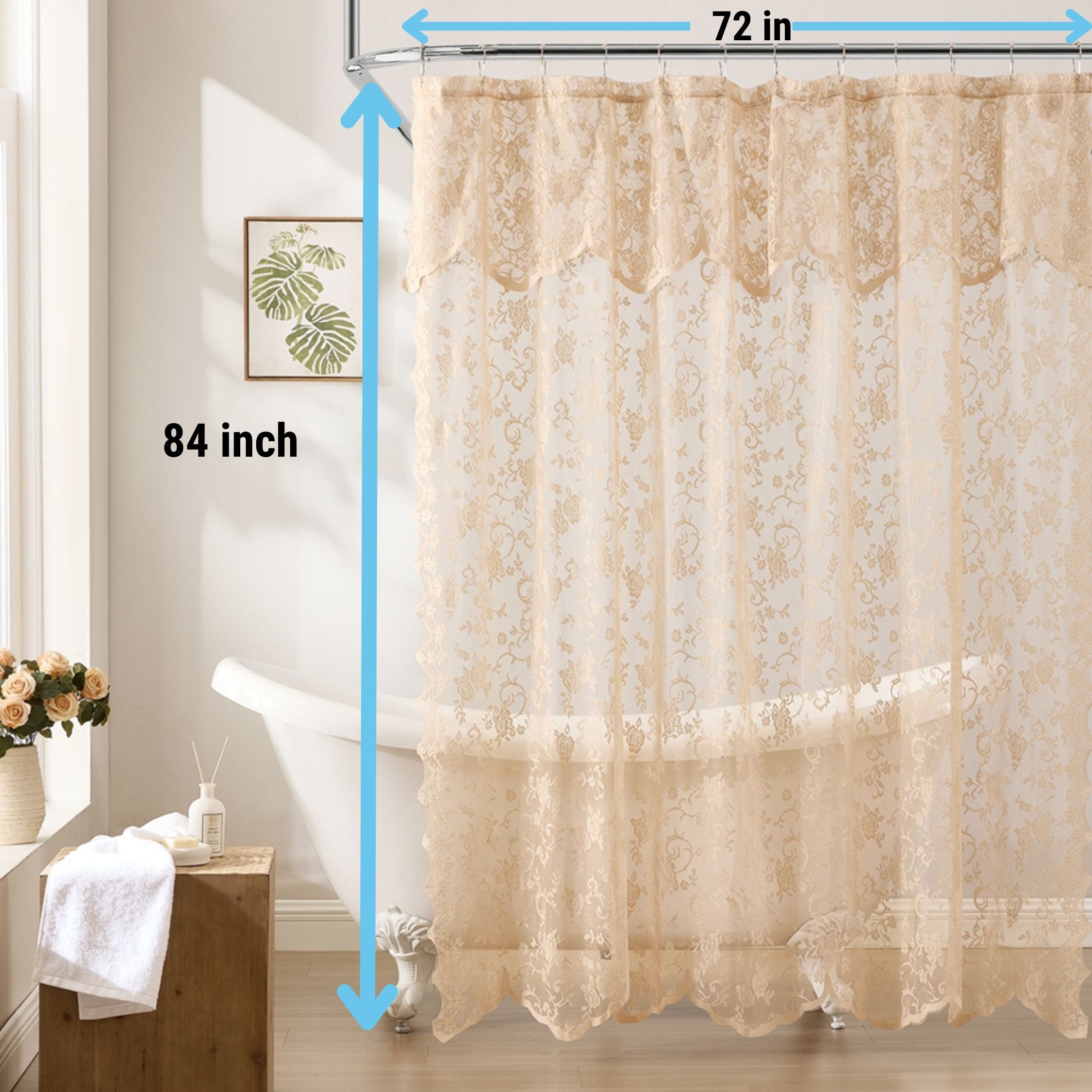 Harper Lace Floral Shower Curtain
