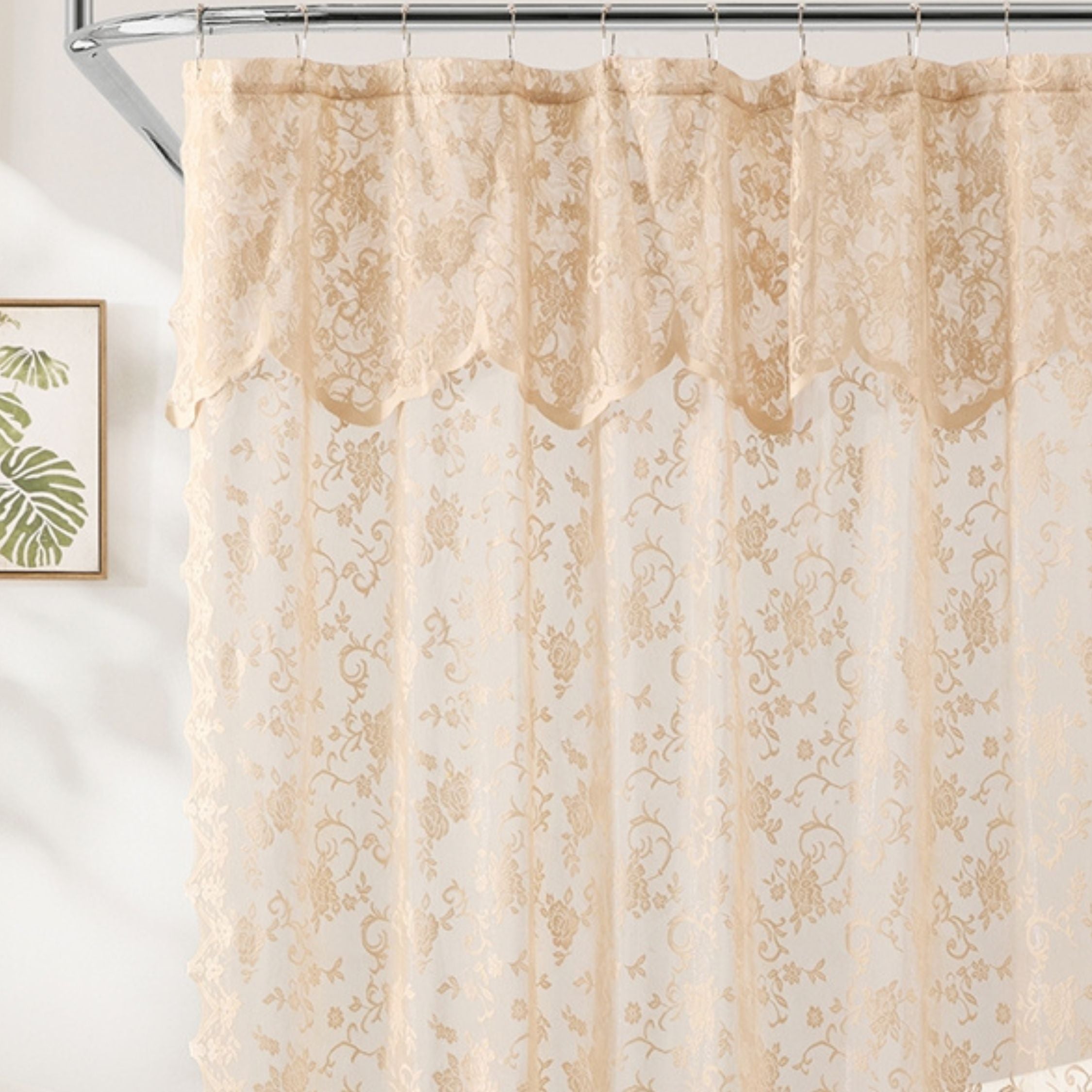 Harper Lace Floral Shower Curtain