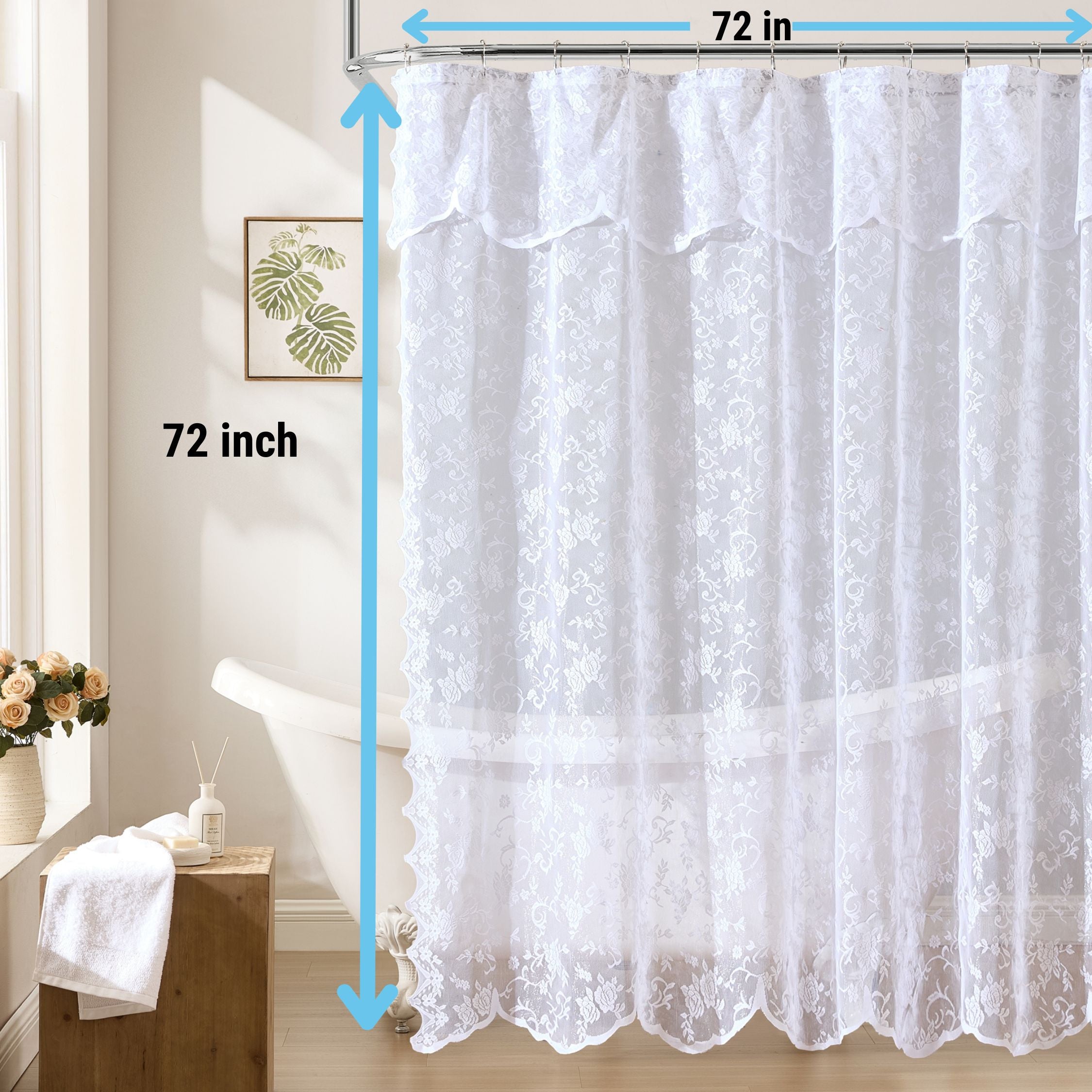 Harper Lace Floral Shower Curtain