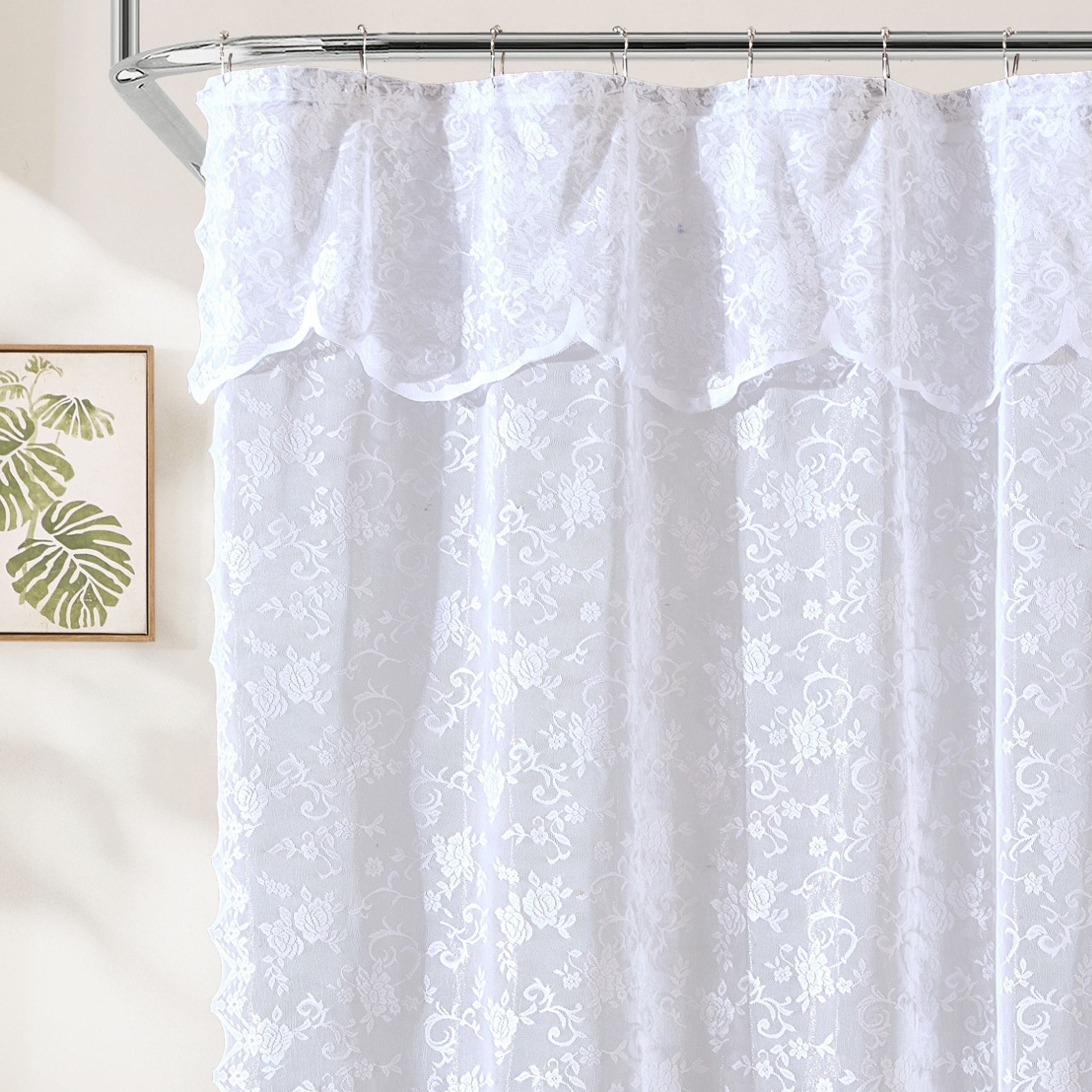 Harper Lace Floral Shower Curtain