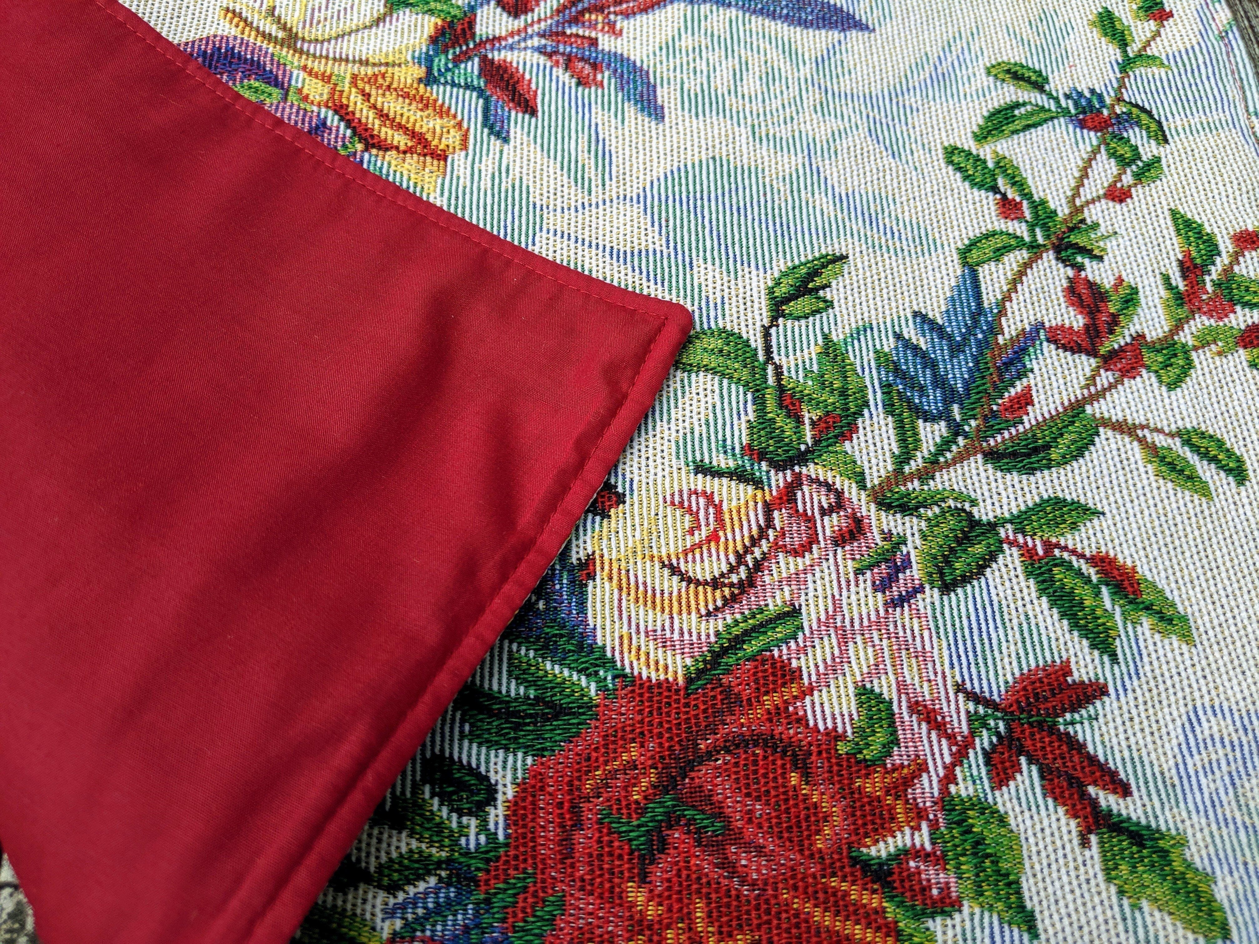 Set of 4-Pieces Tropical Sky Blue Birds Floral Tapestry Dining Table Placemats 13" x 19" (18116)