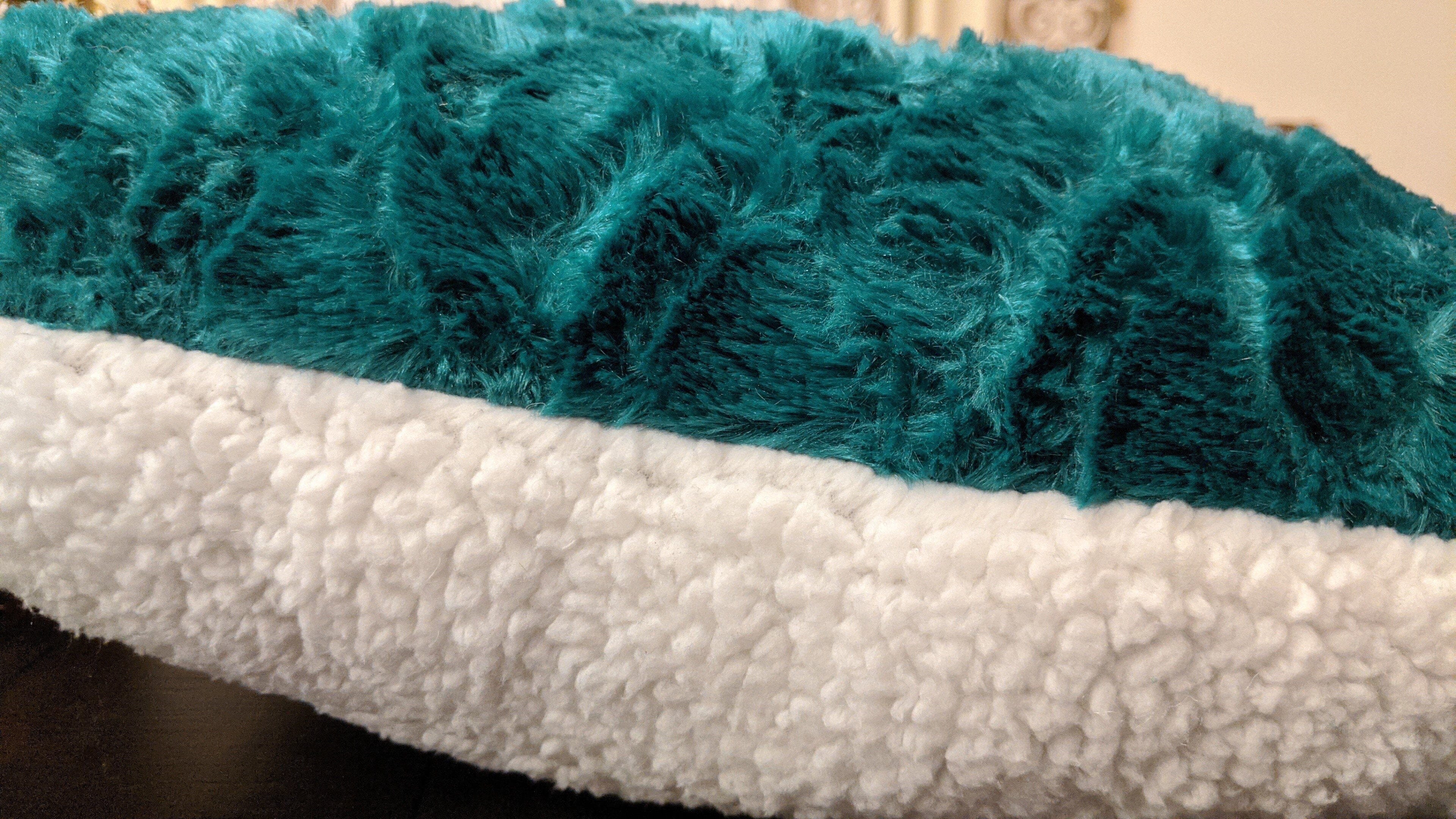 Lucky Irish Teal Green Faux Fur Heart Shaped Throw Pillow - 16" x 14"