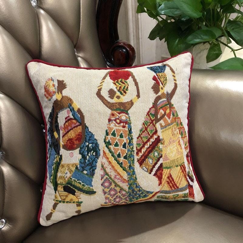 Dancing Women African Dreams Tapestry Throw Pillow Covers 16" x 16"