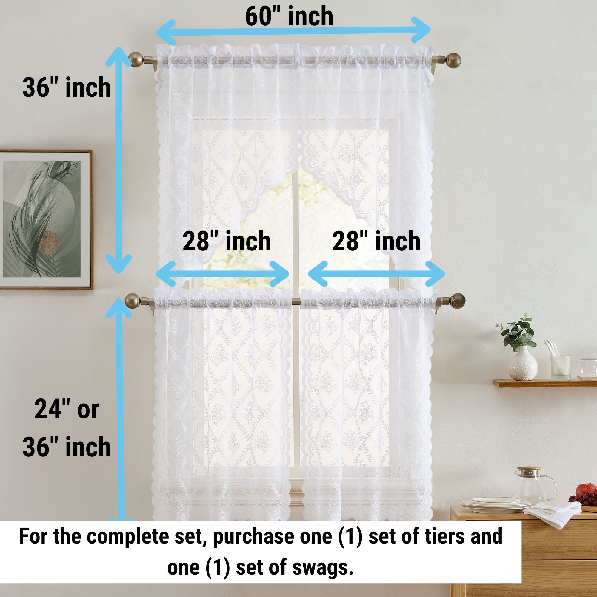 Isabella Floral Rod Pocket Valance
