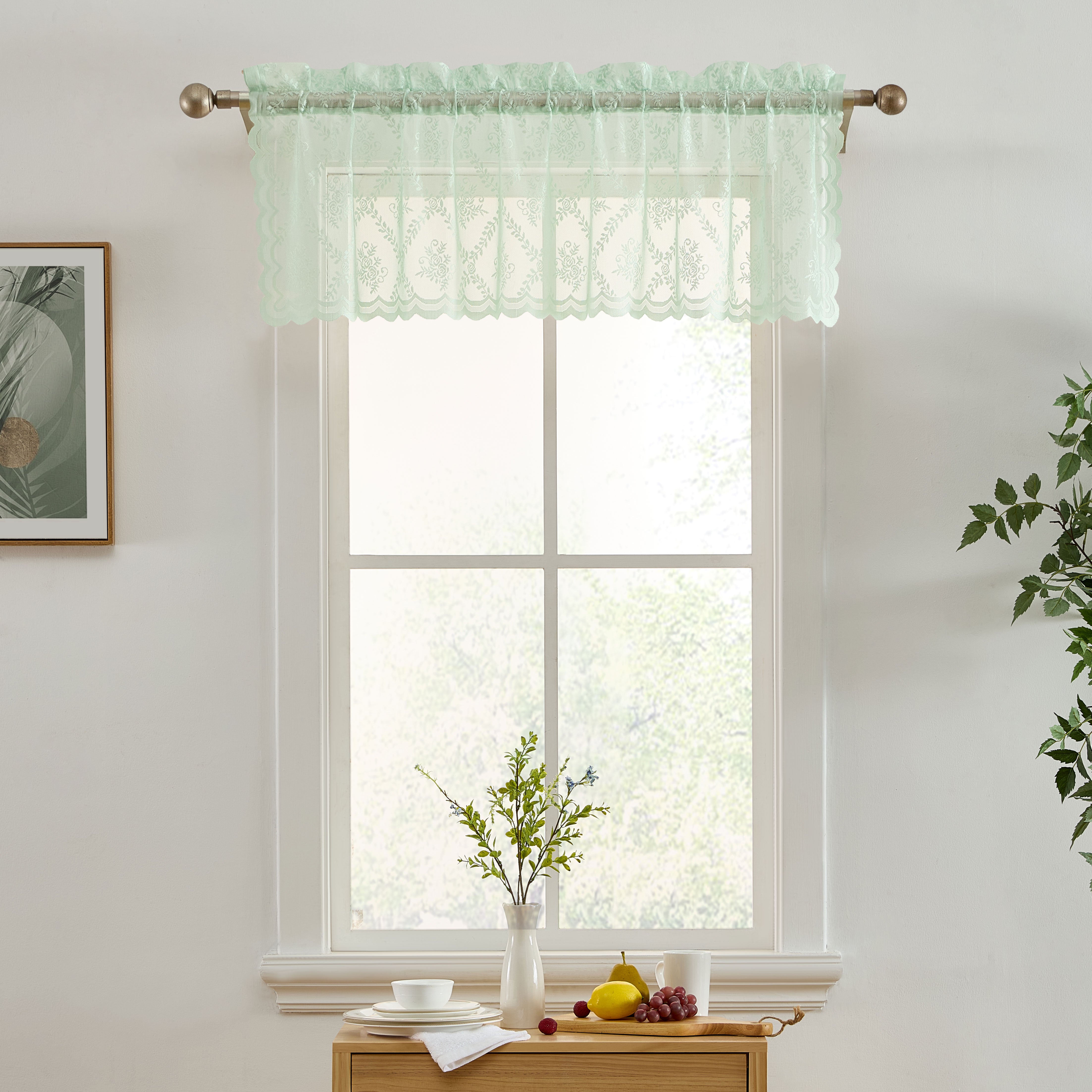 Isabella Floral Rod Pocket Valance