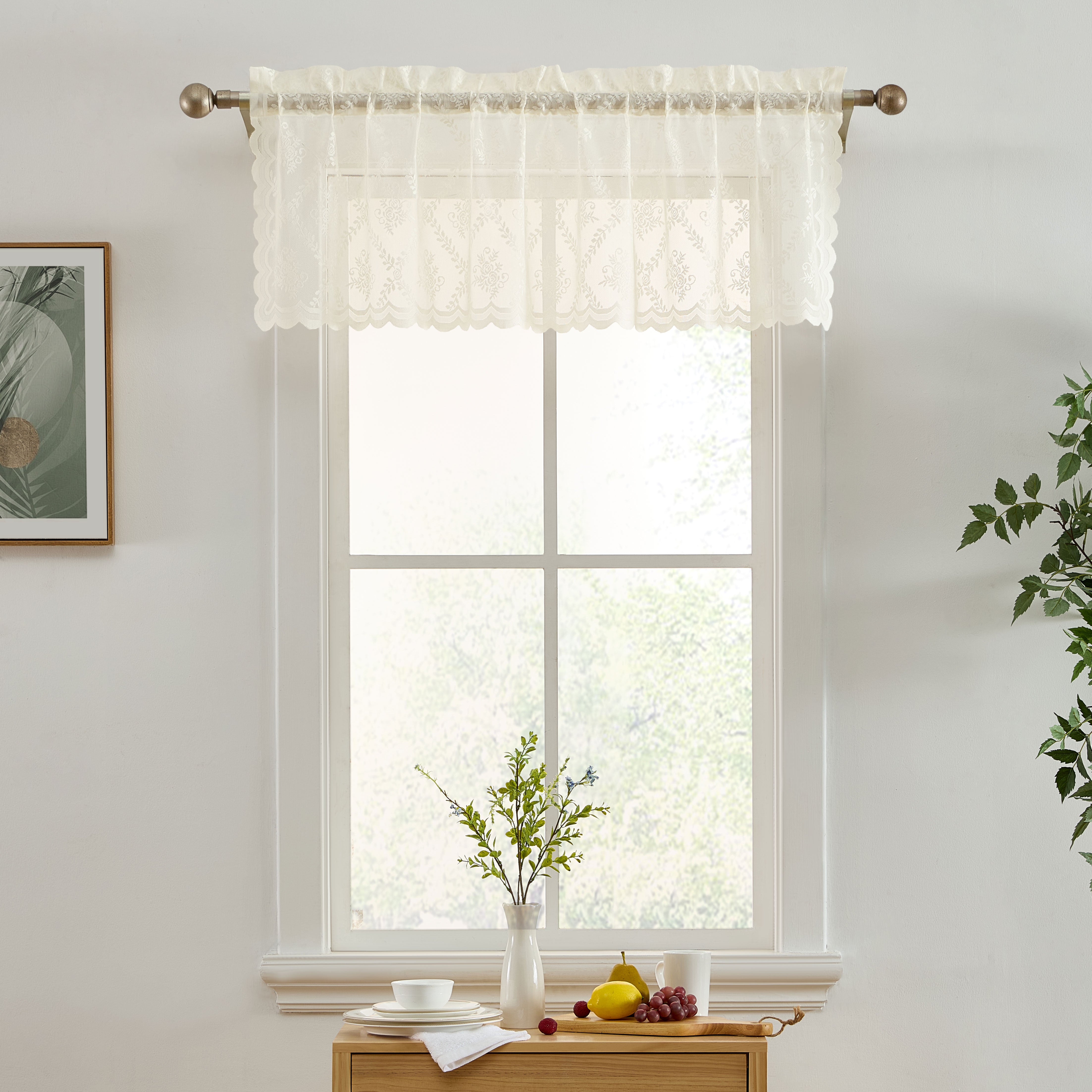 Isabella Floral Rod Pocket Valance