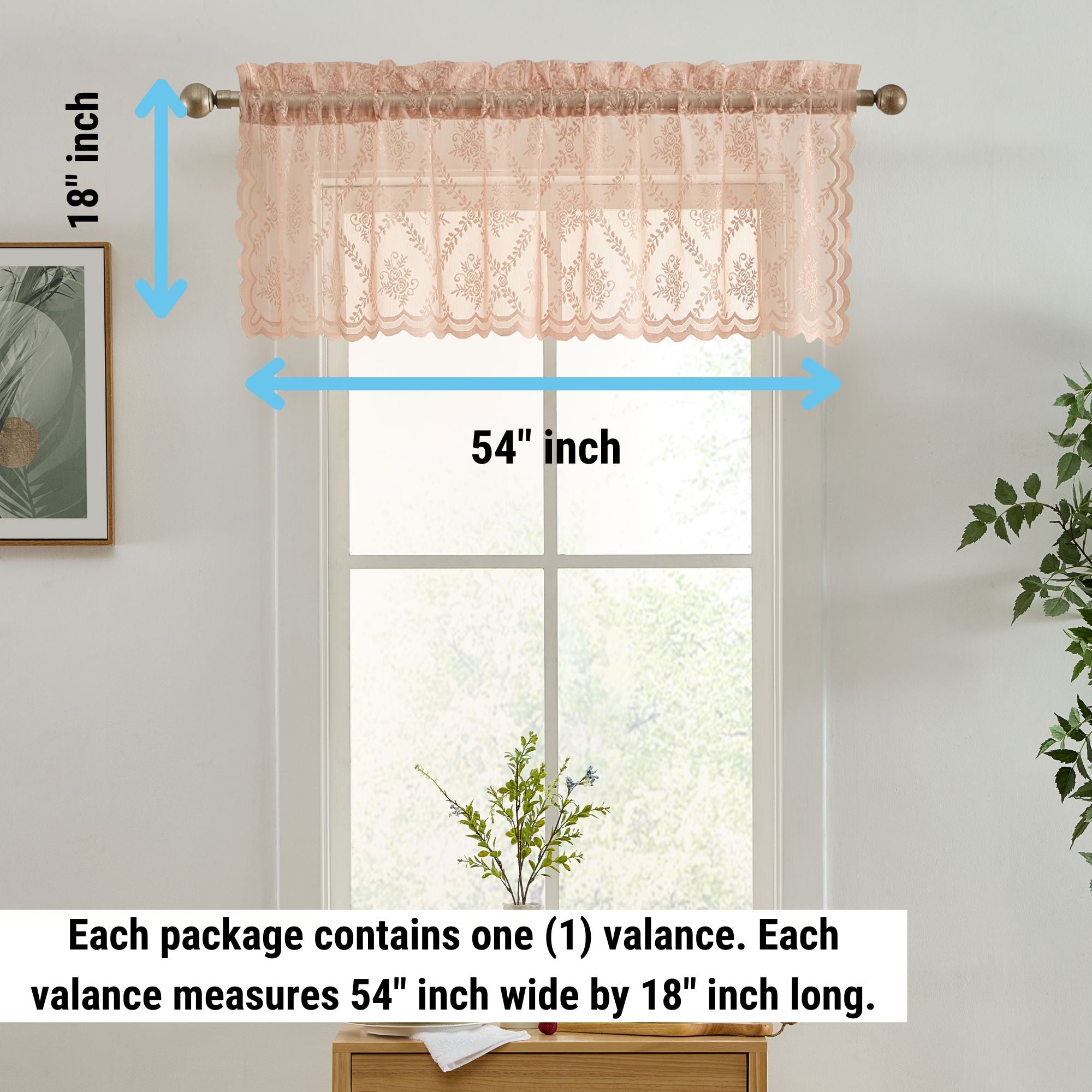 Isabella Floral Rod Pocket Valance