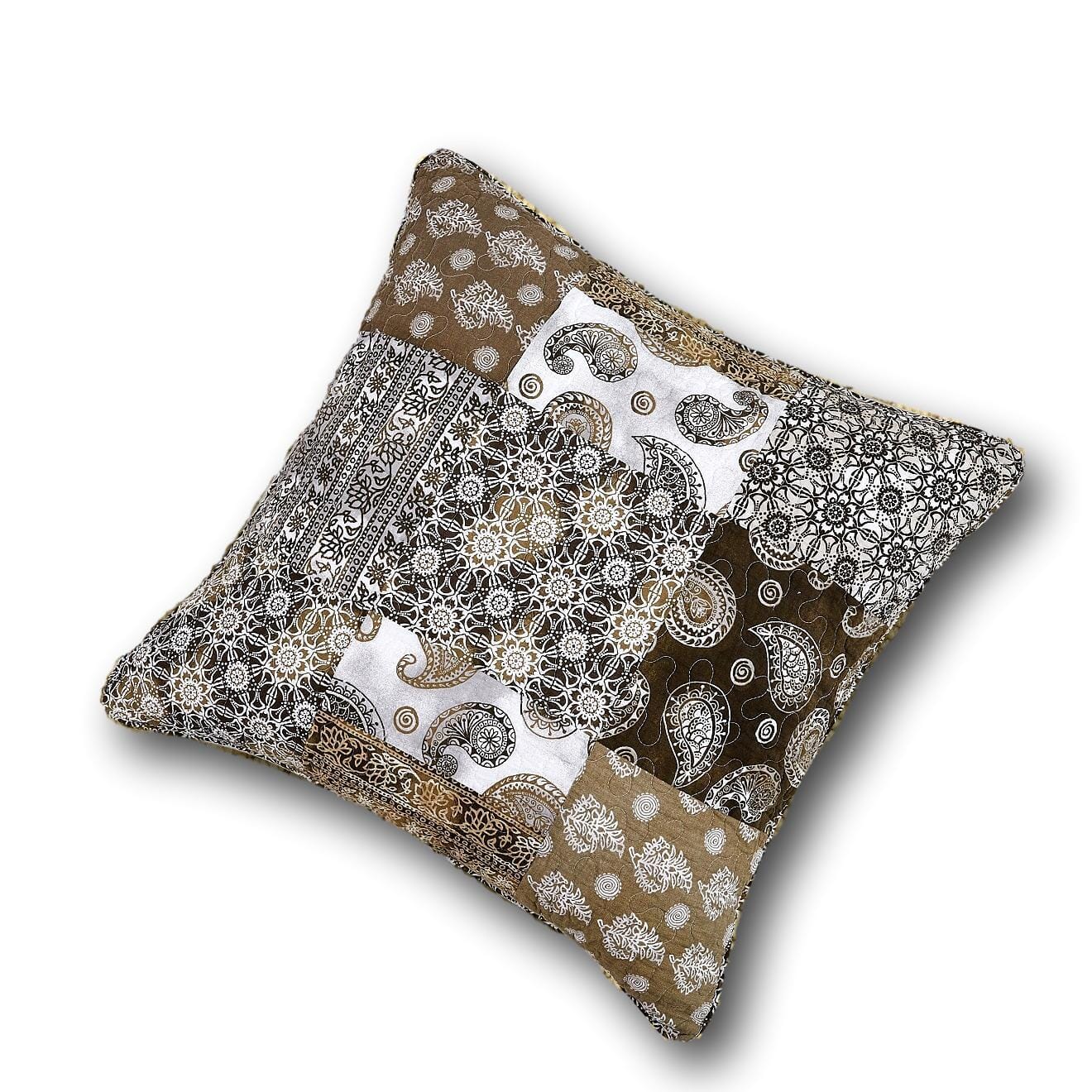 Bohemian Patchwork Moroccan Paisley Dreams Euro Pillow Sham Cover, 26" x 26" (JHW885)