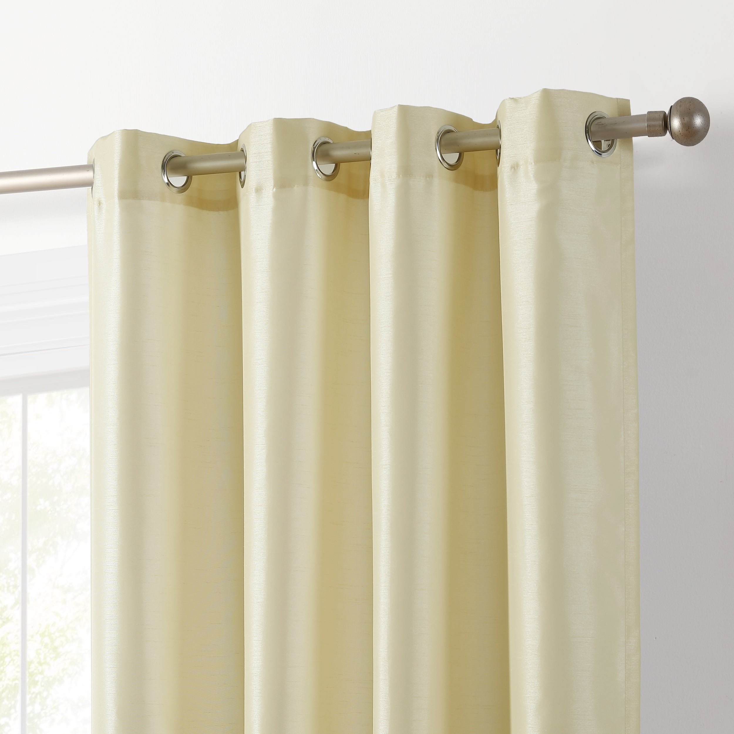 Jefferson Faux Silk Grommet Curtain Panels