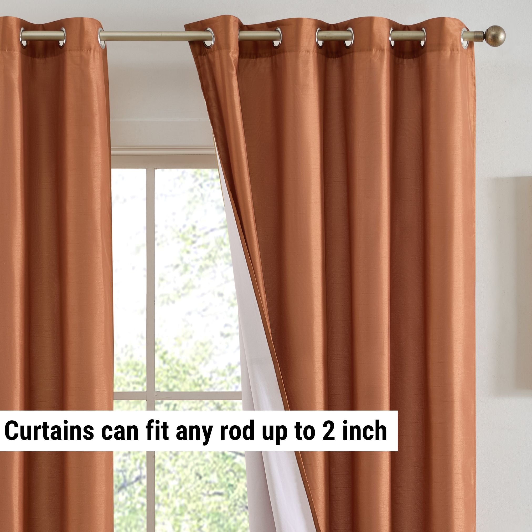 Jefferson Faux Silk Grommet Curtain Panels