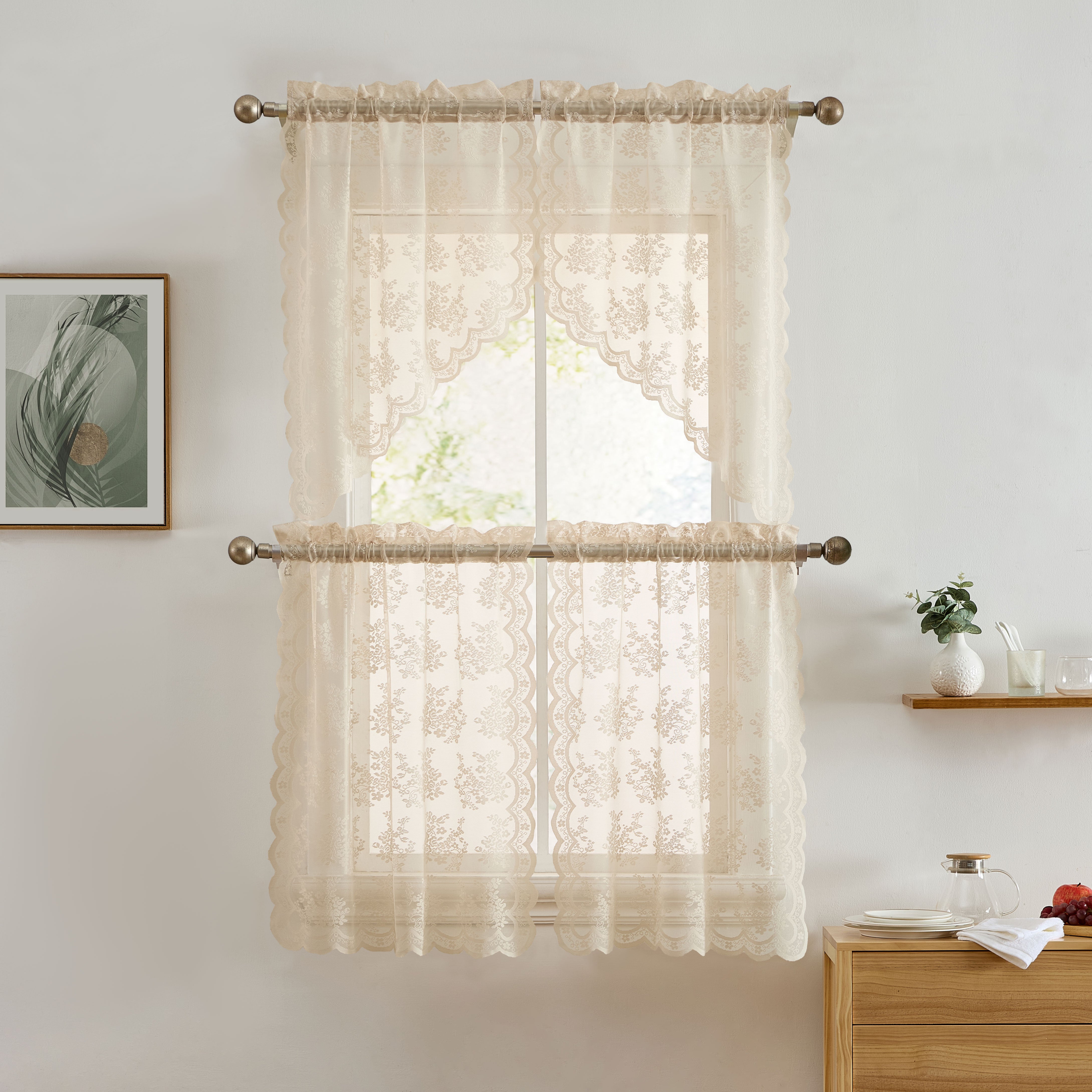 Jolene Floral Rod Pocket Valance