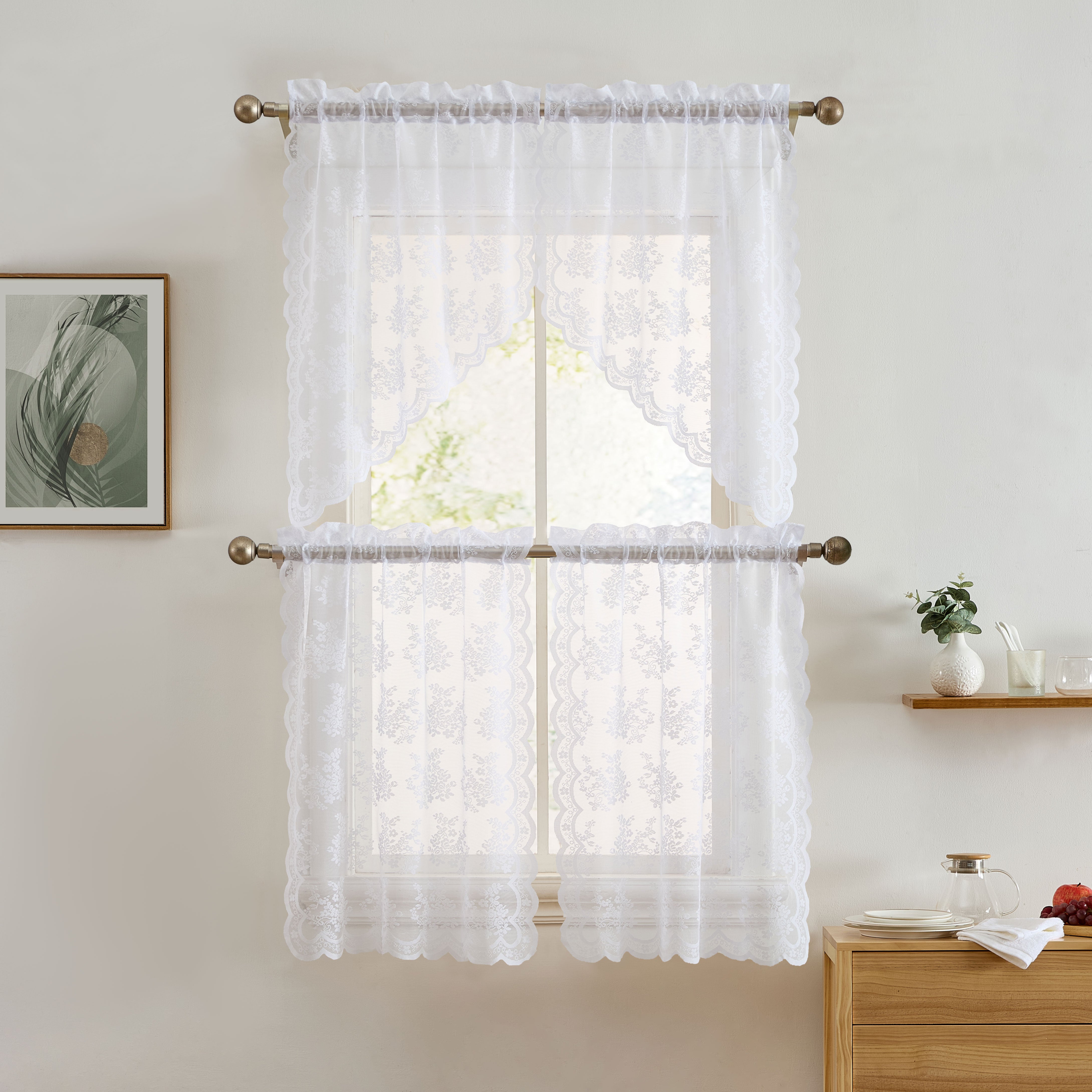 Jolene Floral Rod Pocket Valance