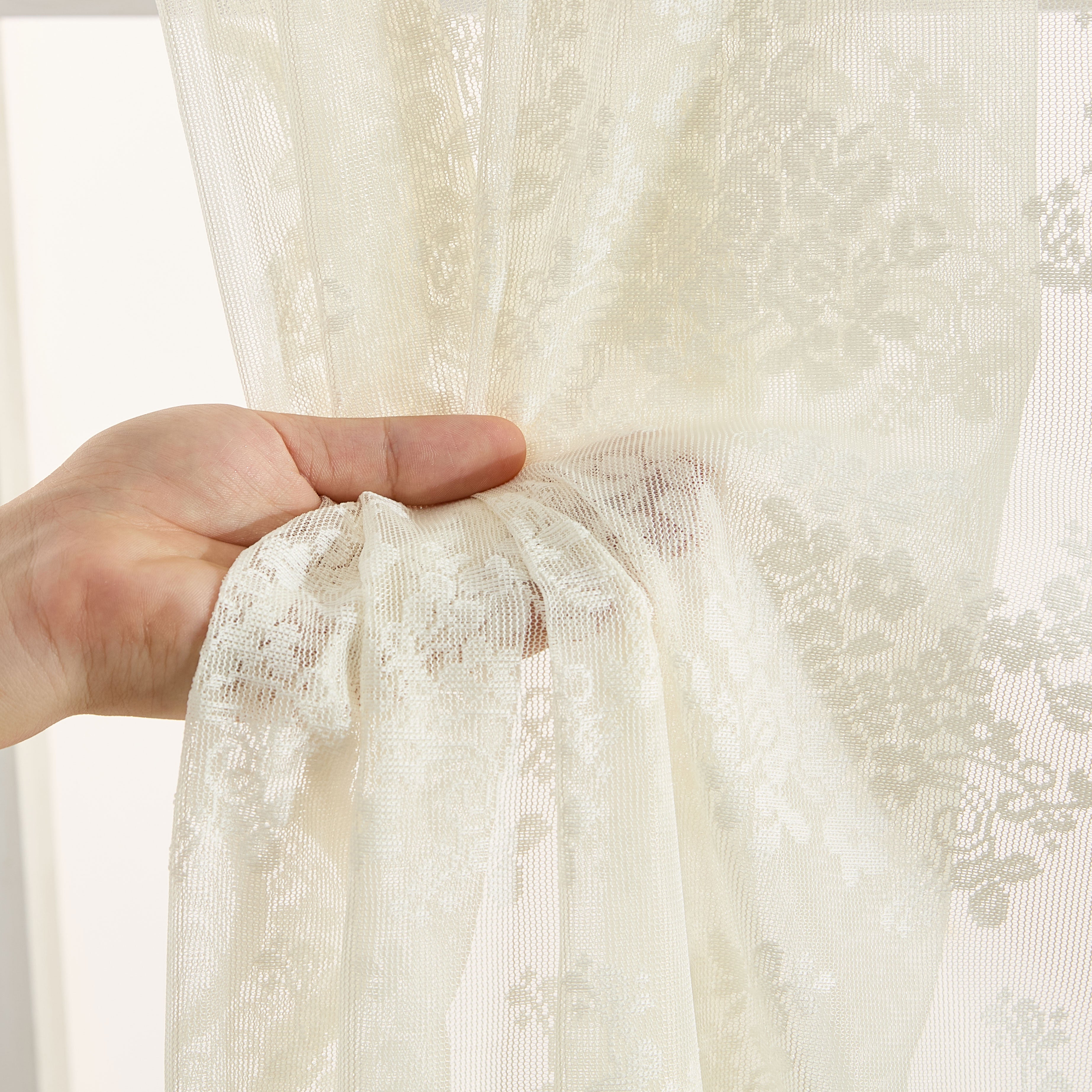 Jolene Floral Sheer Rod Pocket Curtains