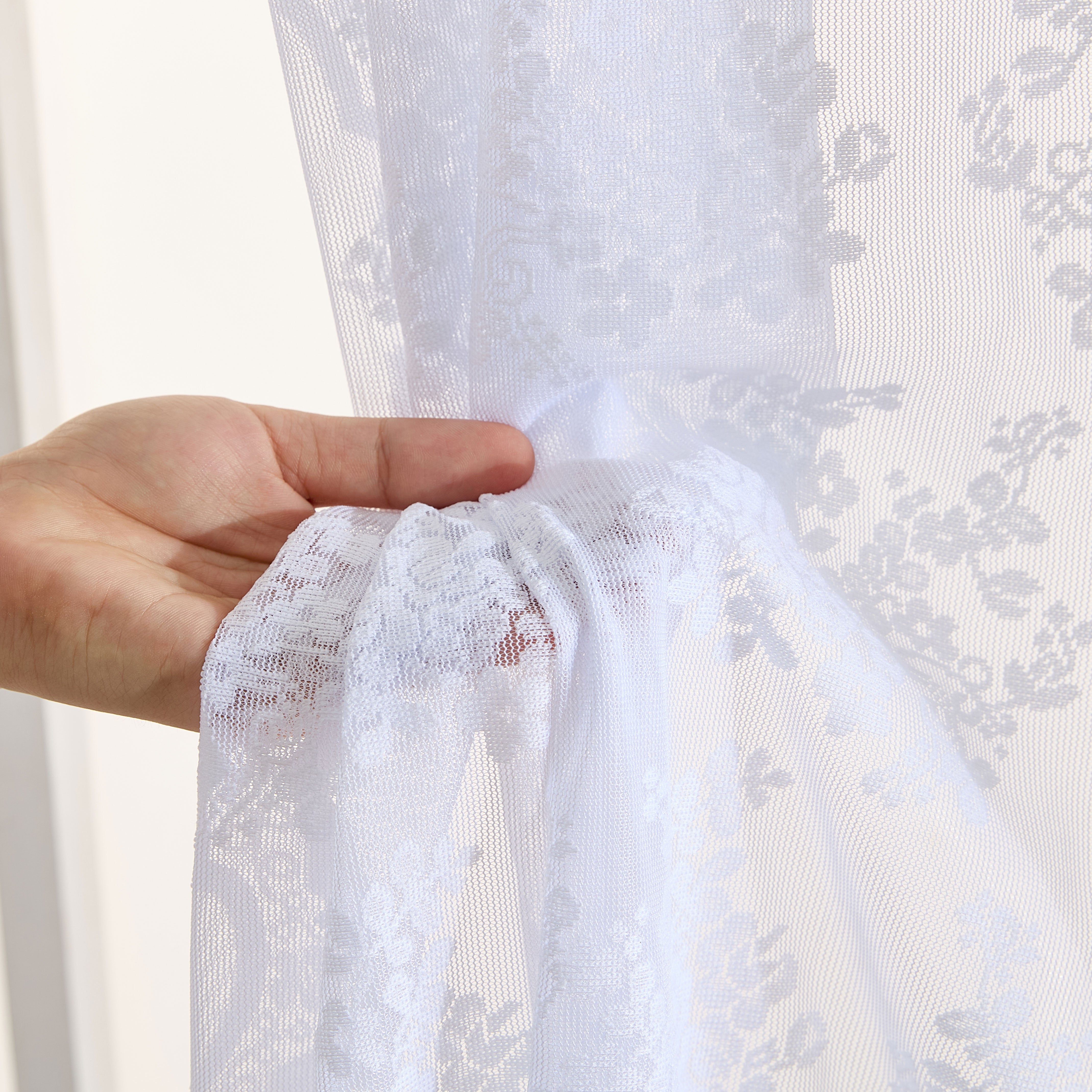 Jolene Floral Sheer Rod Pocket Curtains