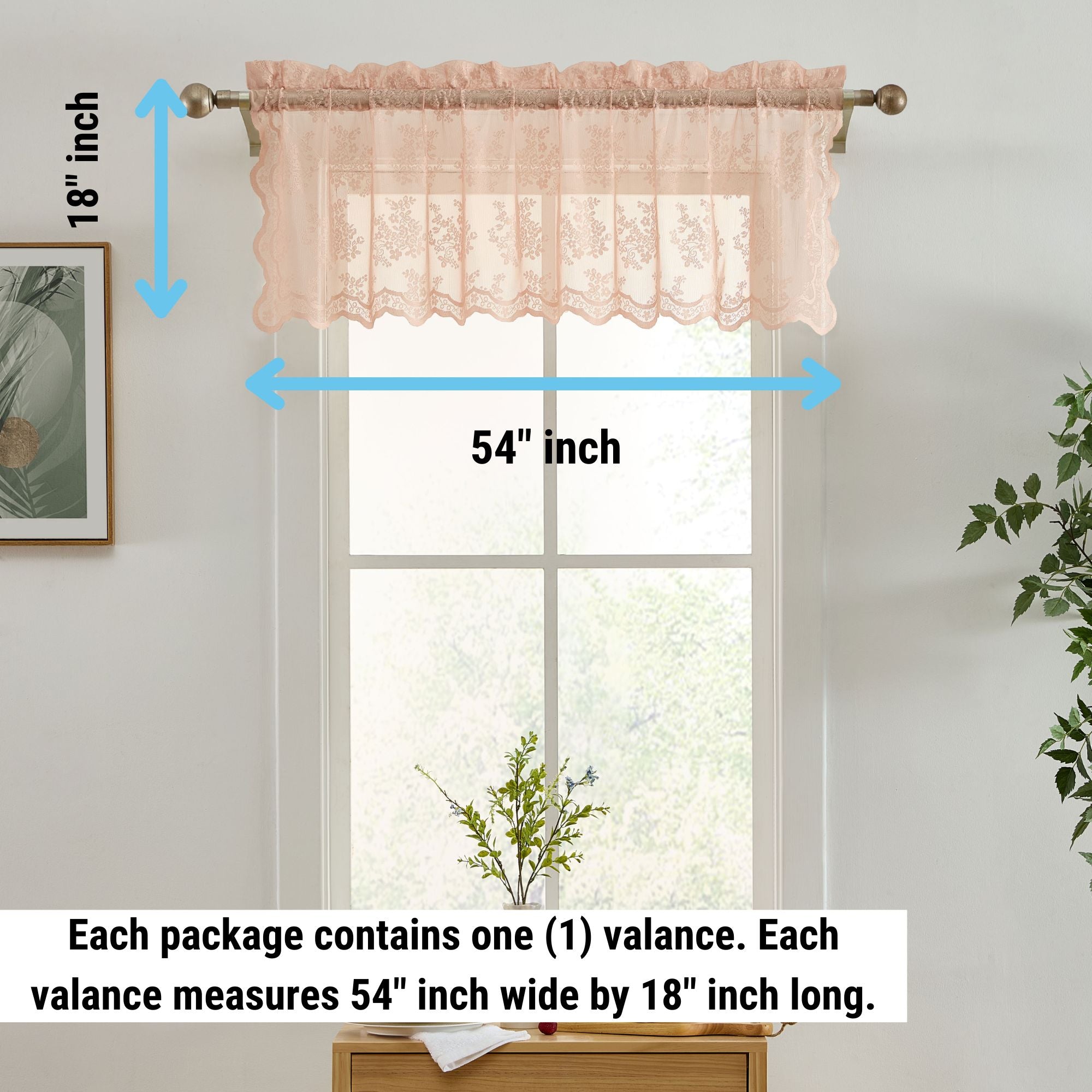 Jolene Floral Rod Pocket Valance