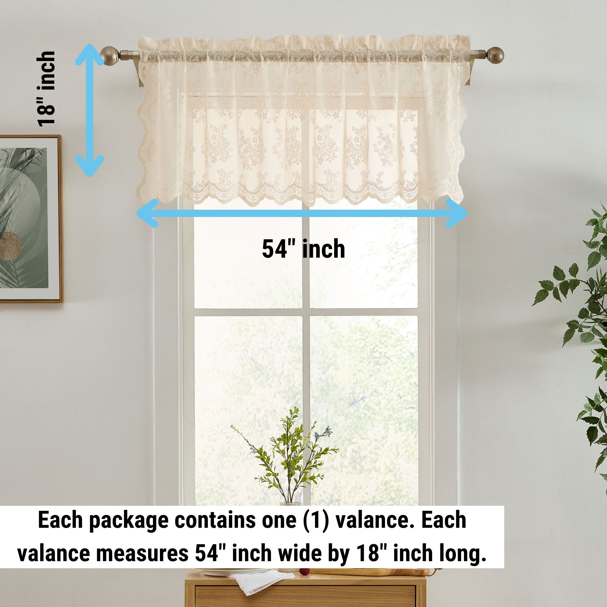 Jolene Floral Rod Pocket Valance