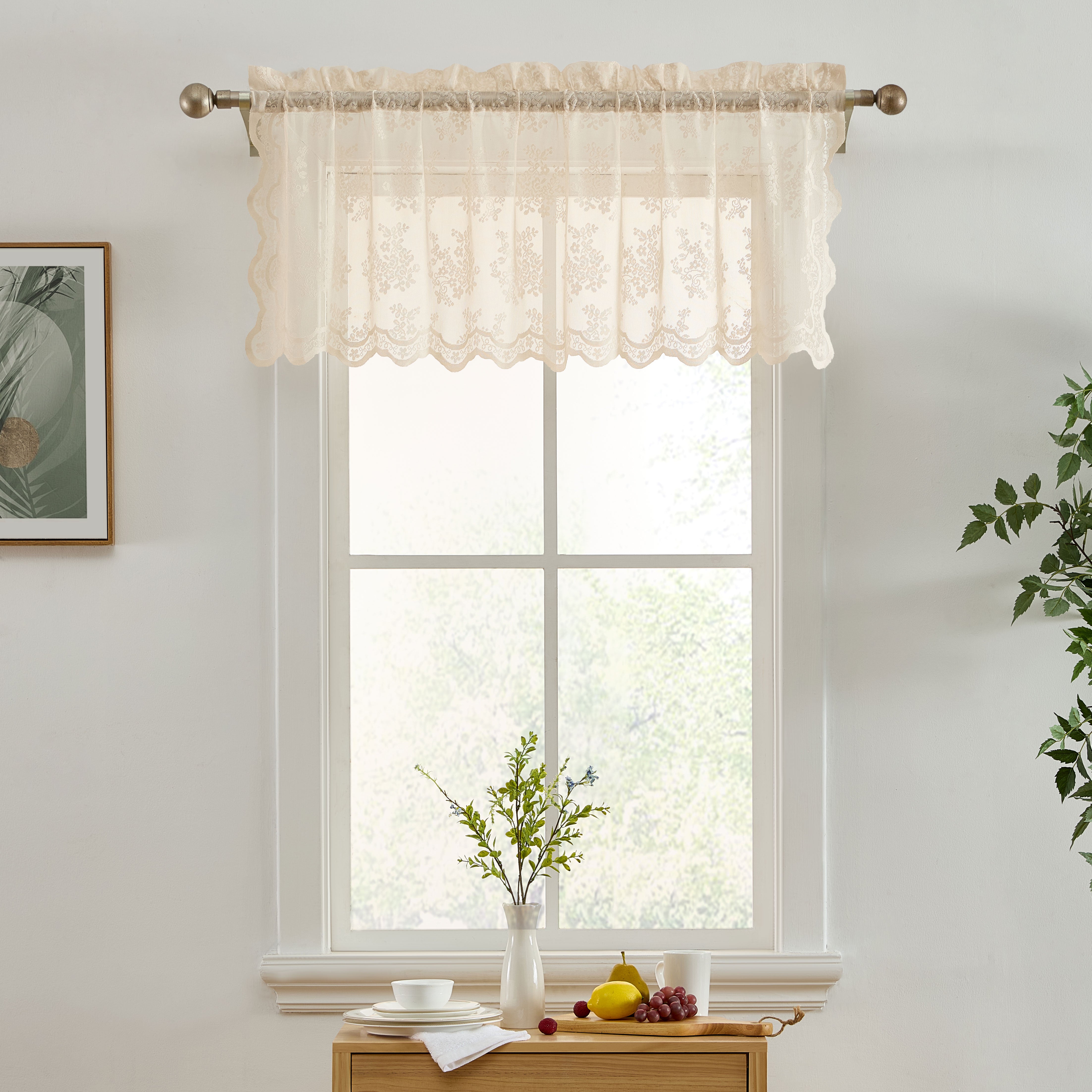 Jolene Floral Rod Pocket Valance