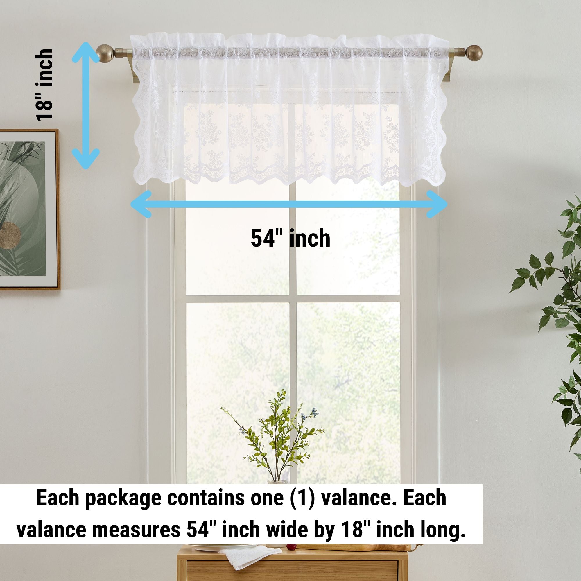 Jolene Floral Rod Pocket Valance