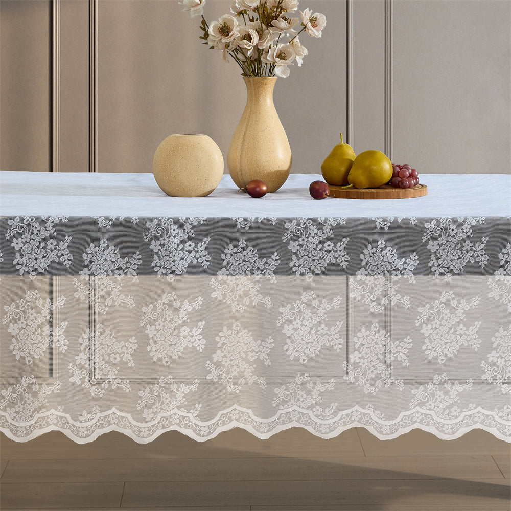 Jolene Floral Lace Fabric Round Tablecloth