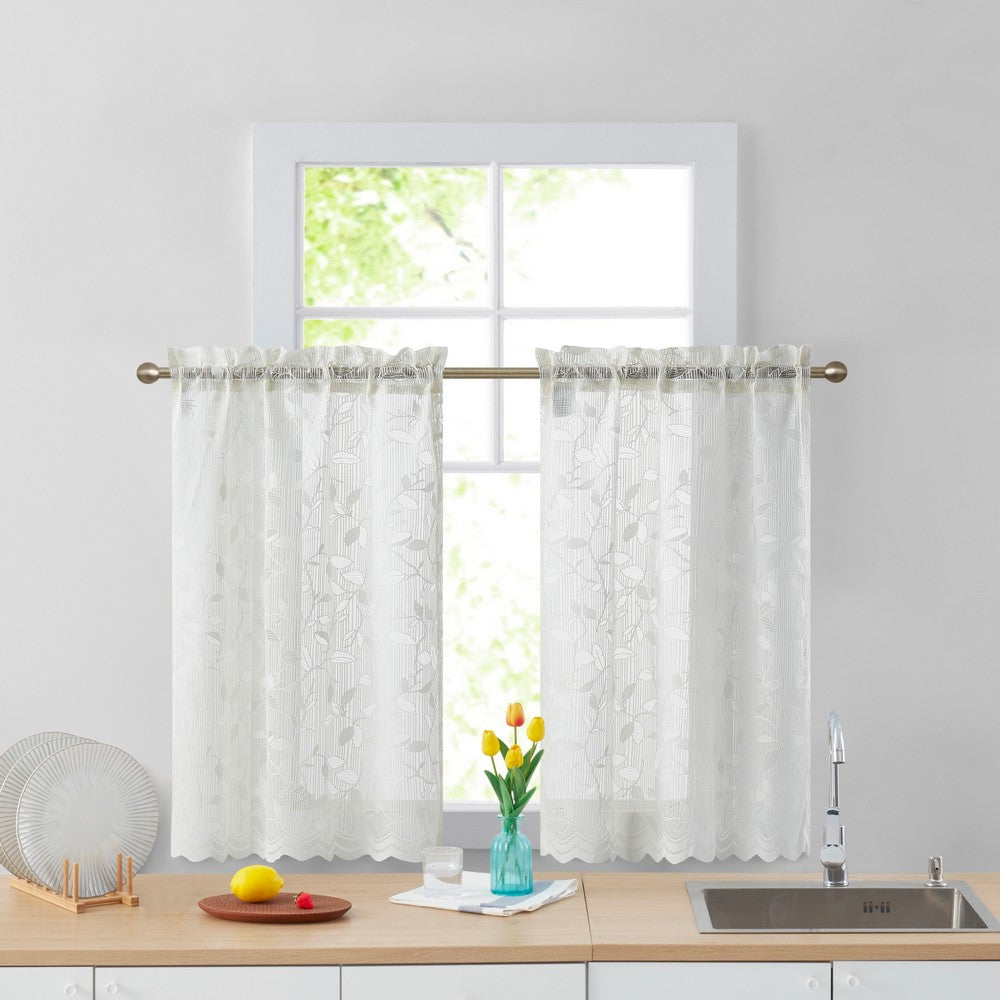 Joyce Semi Sheer Kitchen Curtain Cafe Tiers