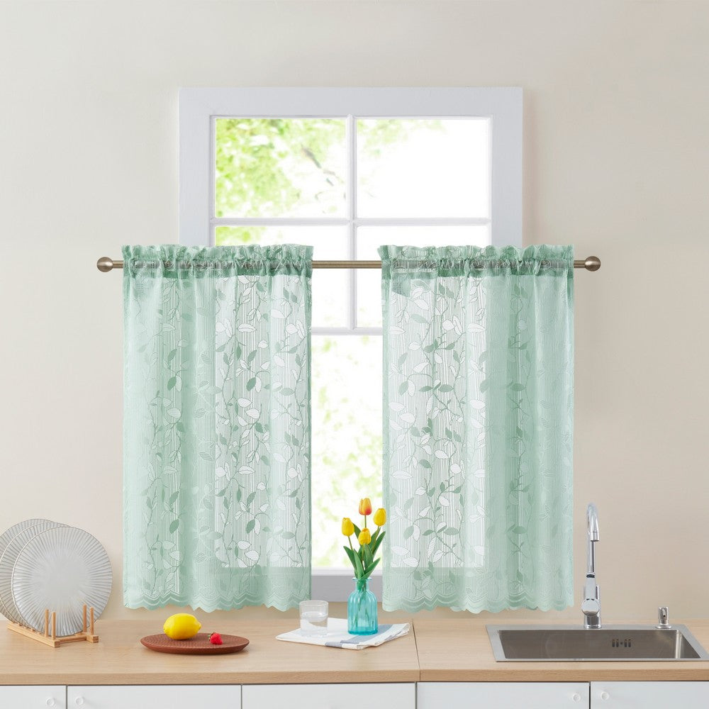 Joyce Semi Sheer Kitchen Curtain Cafe Tiers