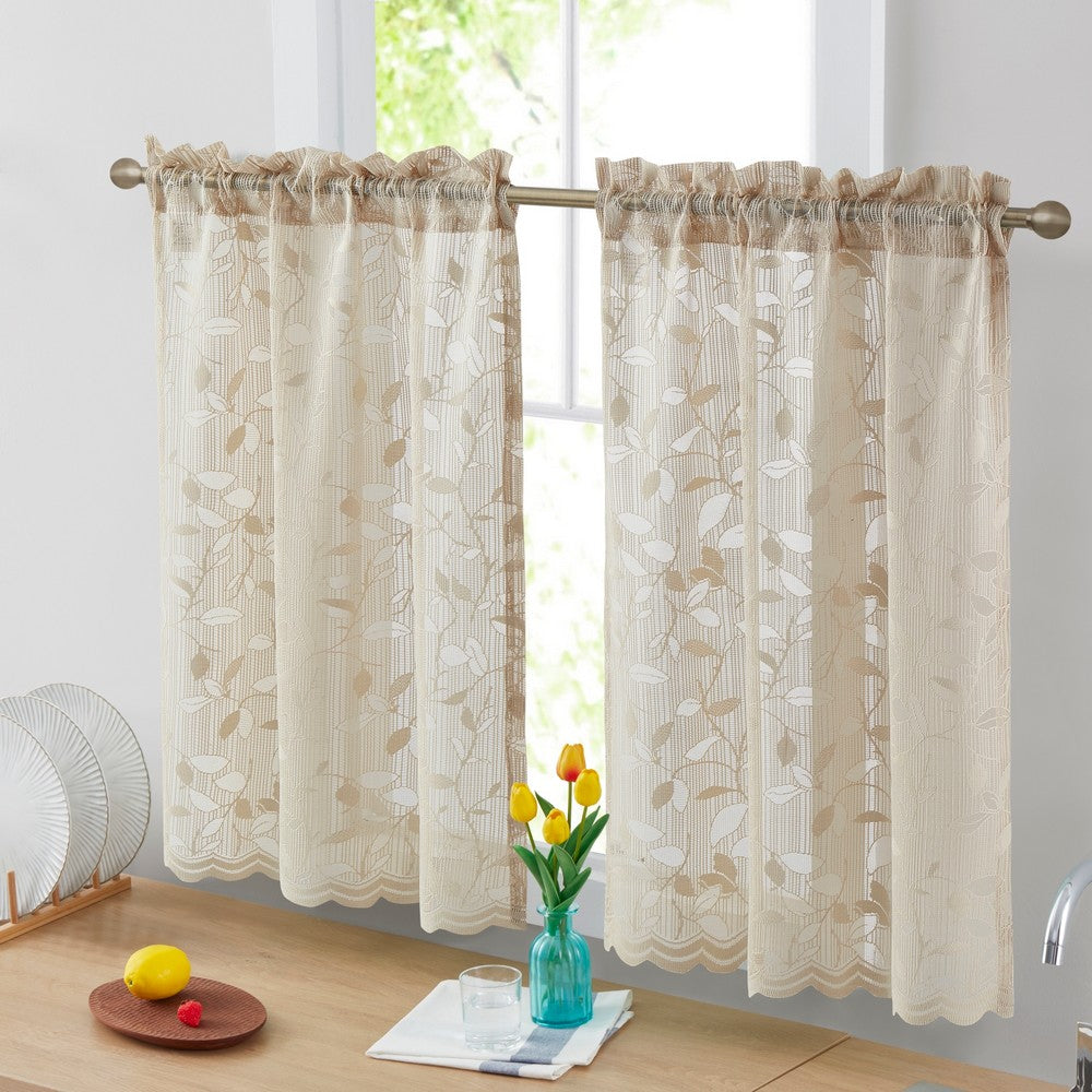 Joyce Semi Sheer Kitchen Curtain Cafe Tiers