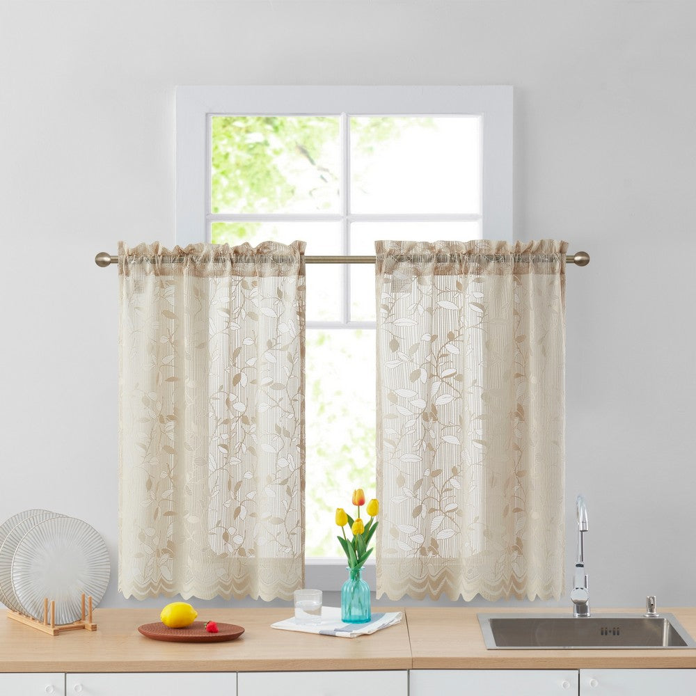 Joyce Semi Sheer Kitchen Curtain Cafe Tiers