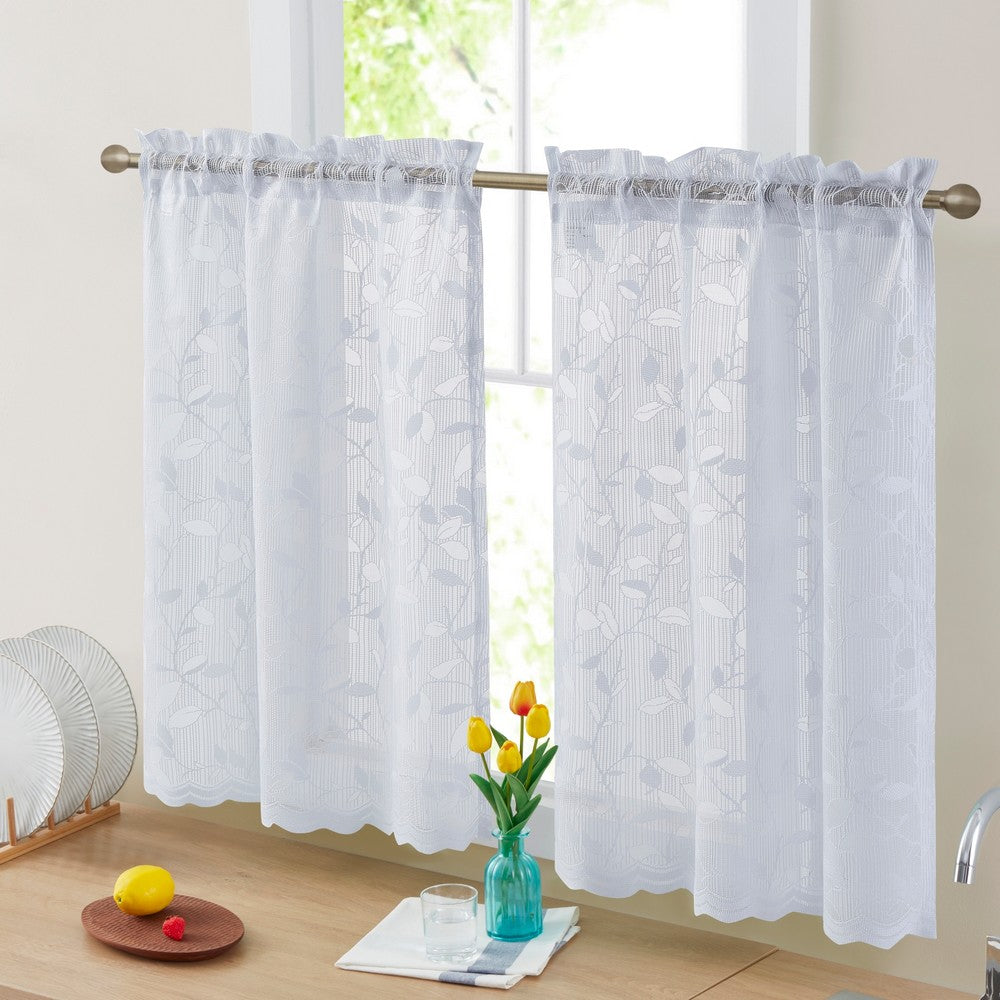 Joyce Semi Sheer Kitchen Curtain Cafe Tiers