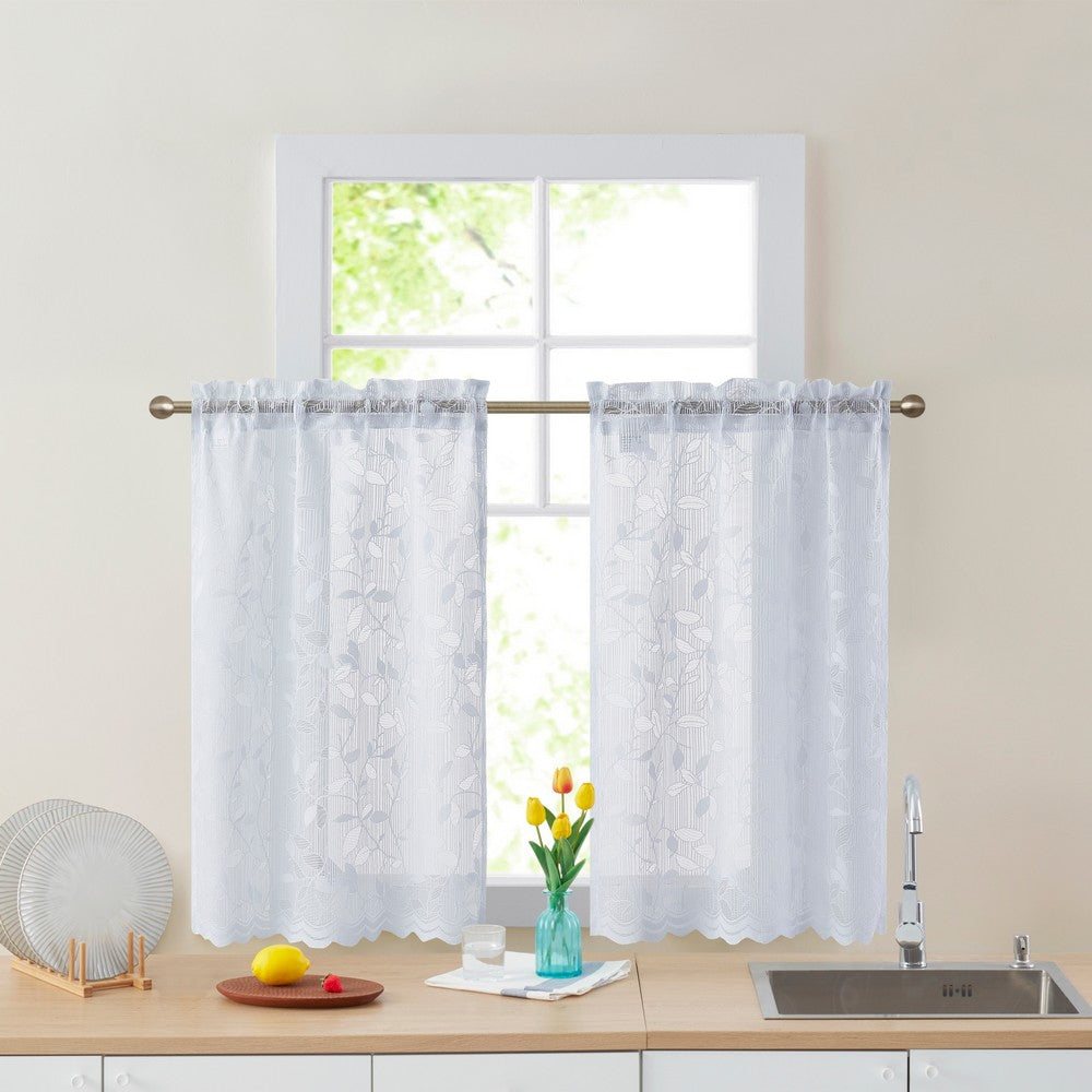 Joyce Semi Sheer Kitchen Curtain Cafe Tiers