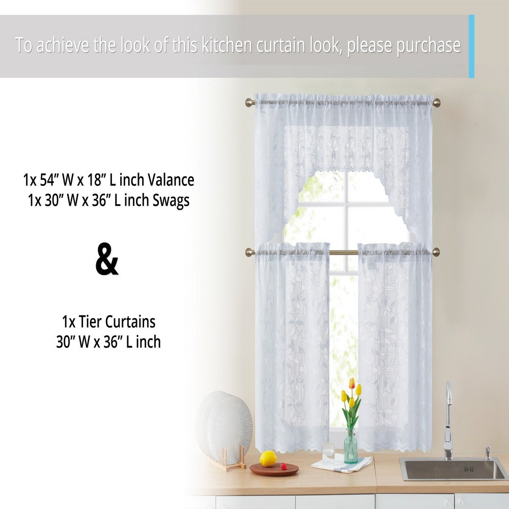 Joyce Semi Sheer Kitchen Curtain Swags