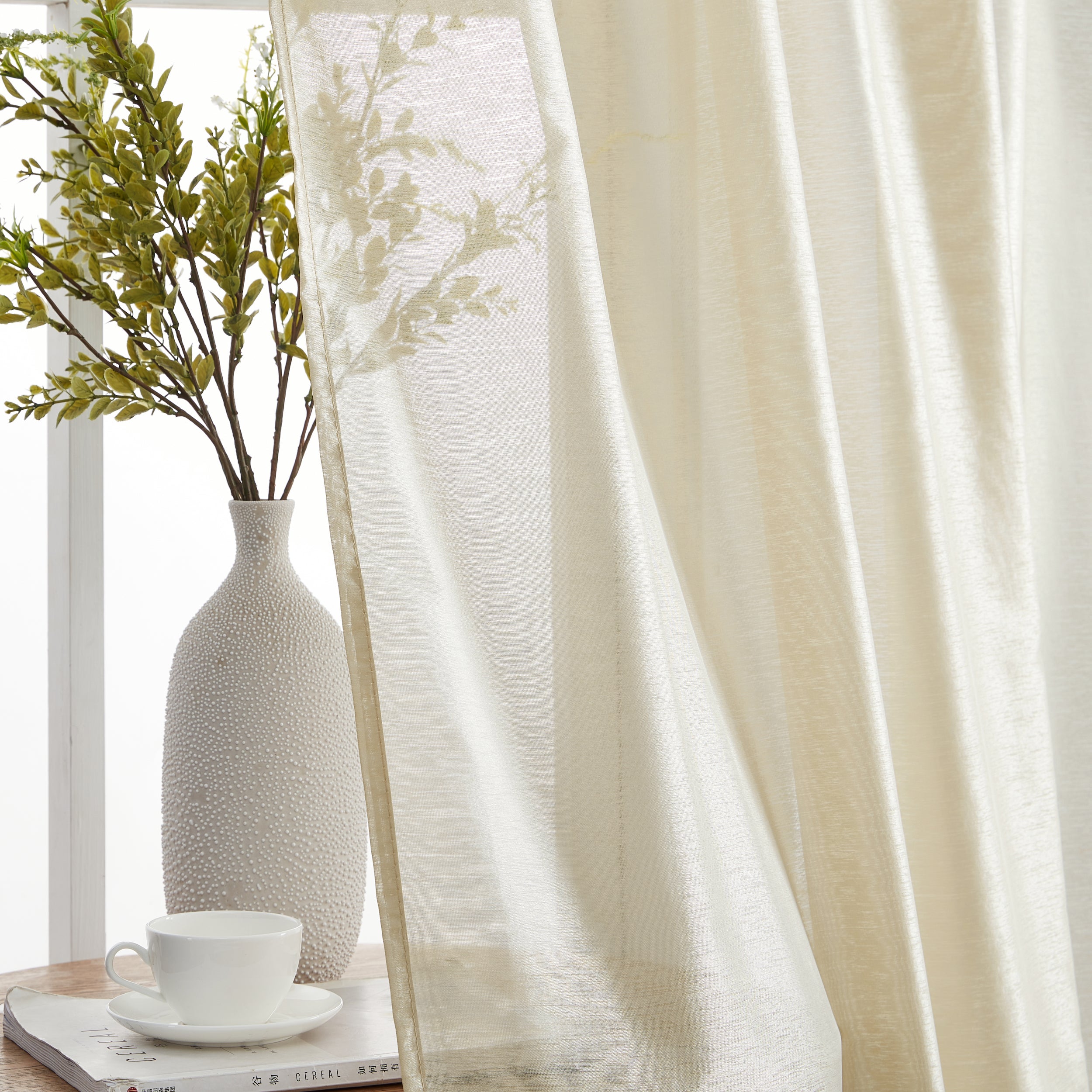 Lauren Semi Sheer Back Tab Rod Pocket Panels