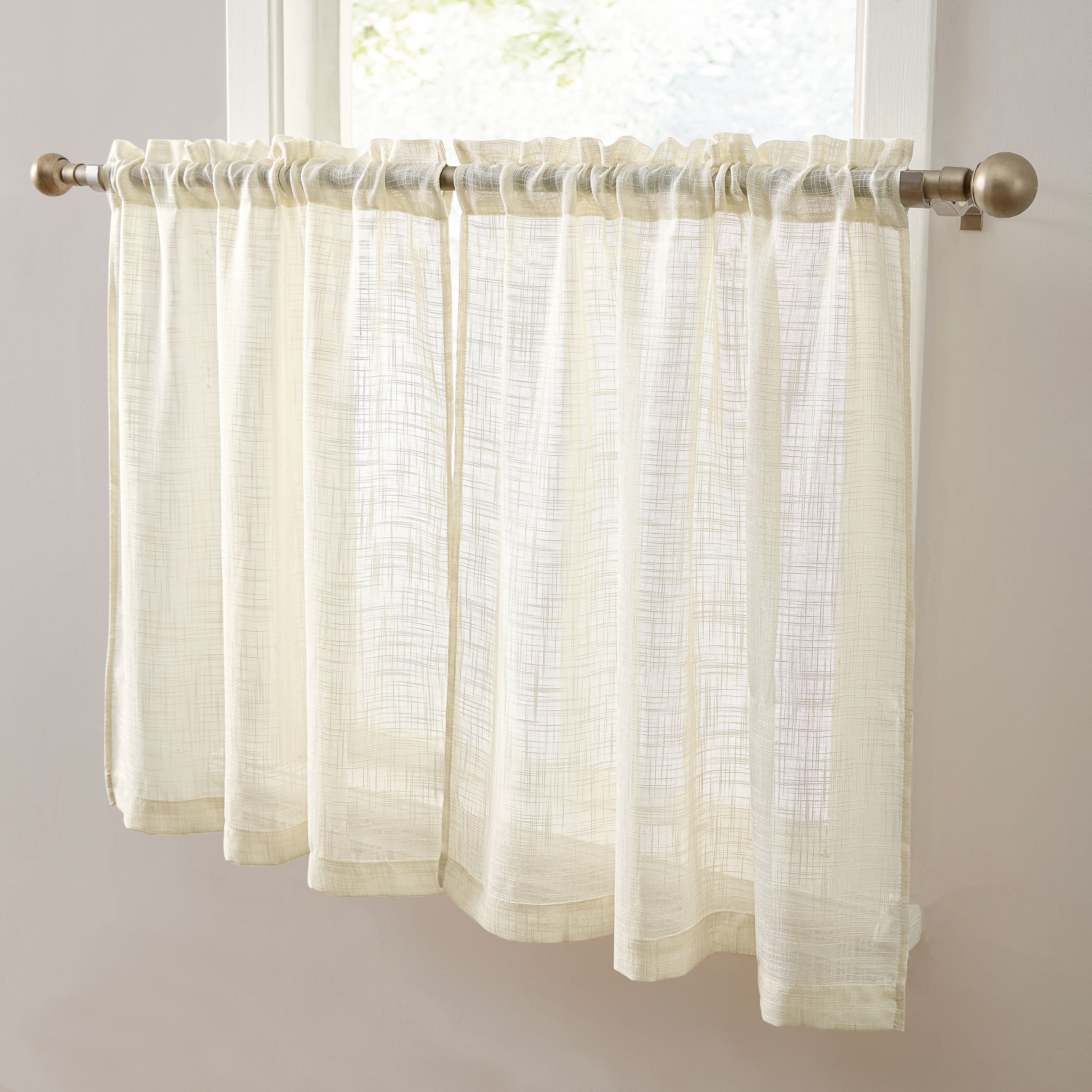 Linda Faux Linen Rod Pocket Cafe Tiers