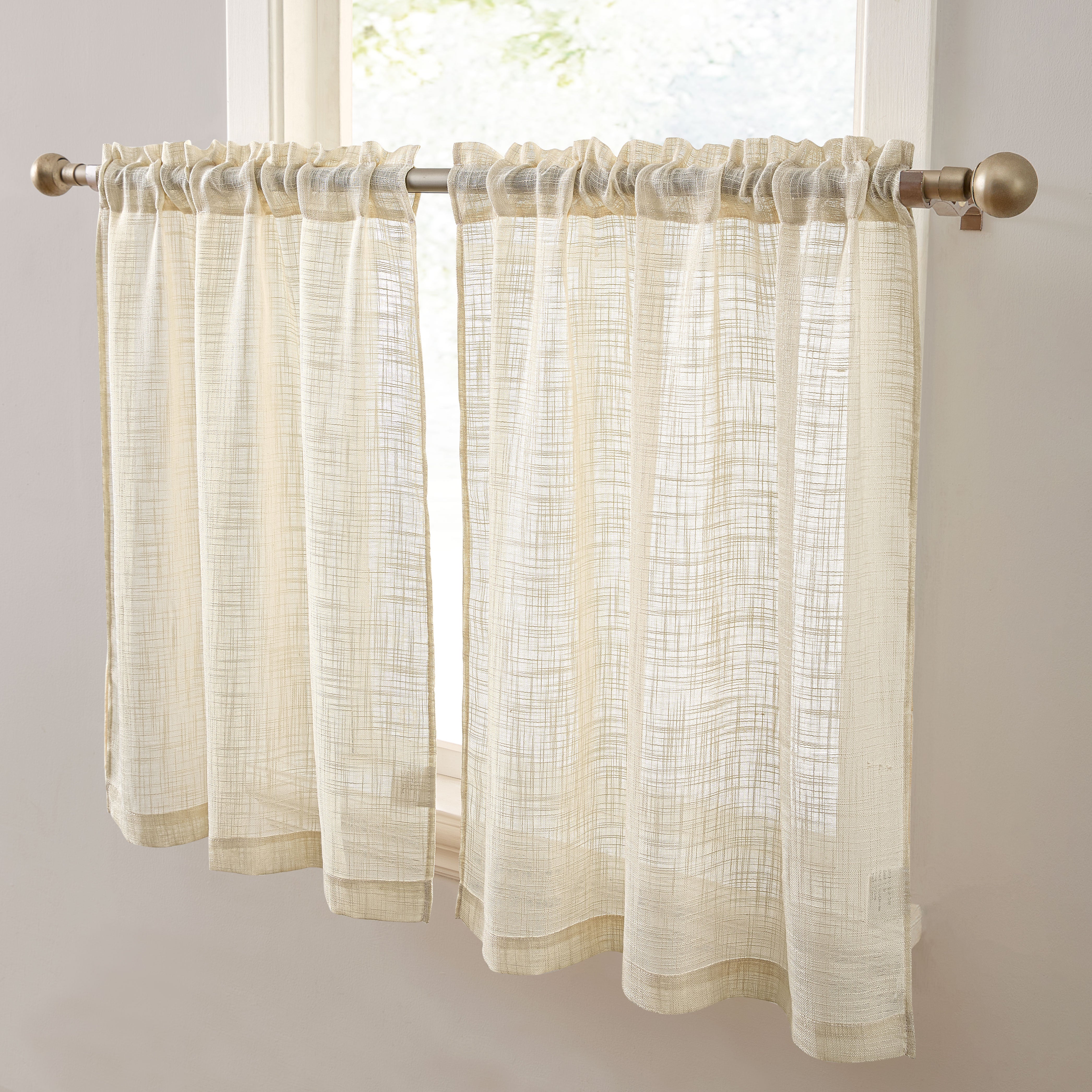 Linda Faux Linen Rod Pocket Cafe Tiers