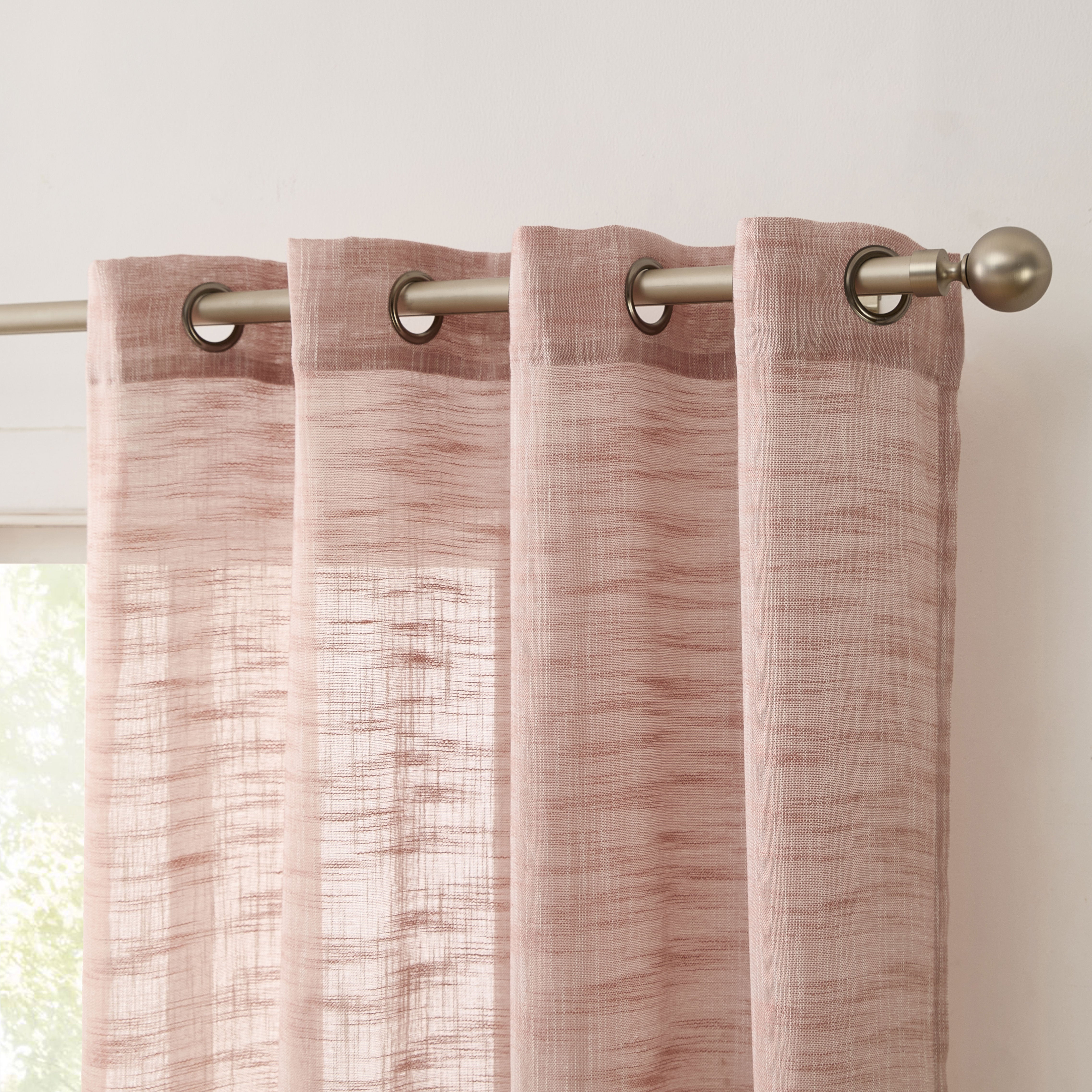 Madison Faux Linen Sheer Grommet Curtain Panels