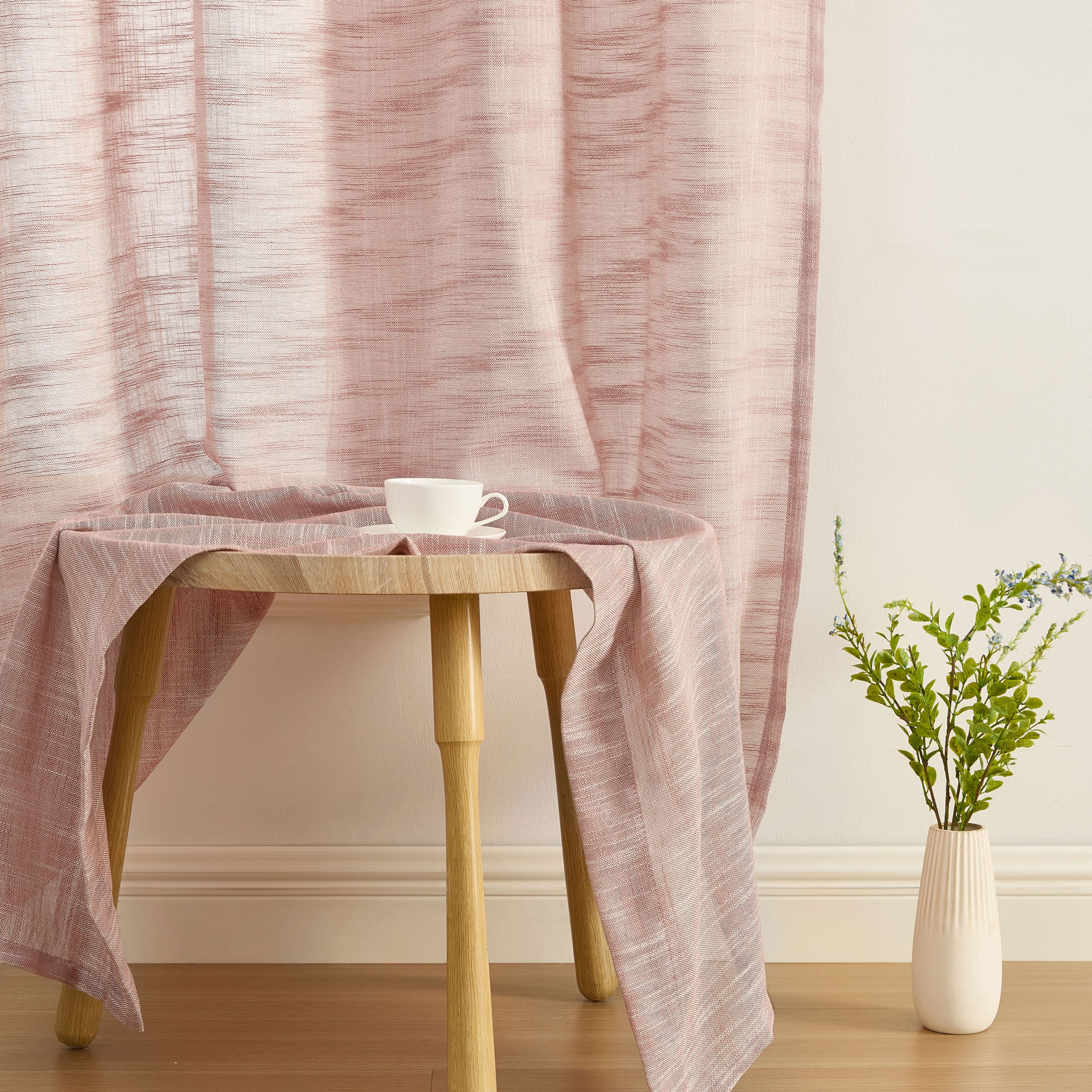 Madison Faux Linen Sheer Grommet Curtain Panels