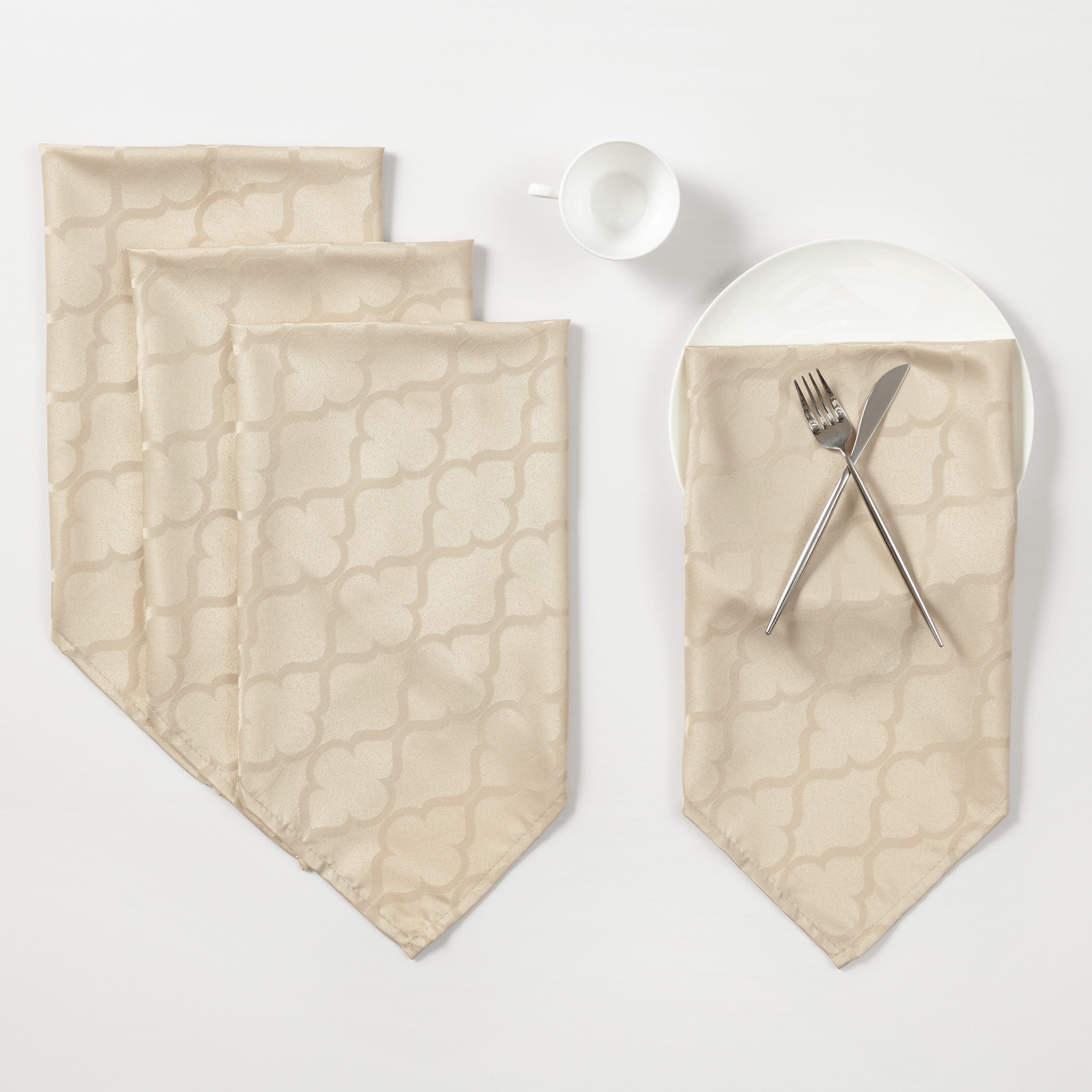 Modena Lattice Geometric Fabric Napkins - 4 Pack