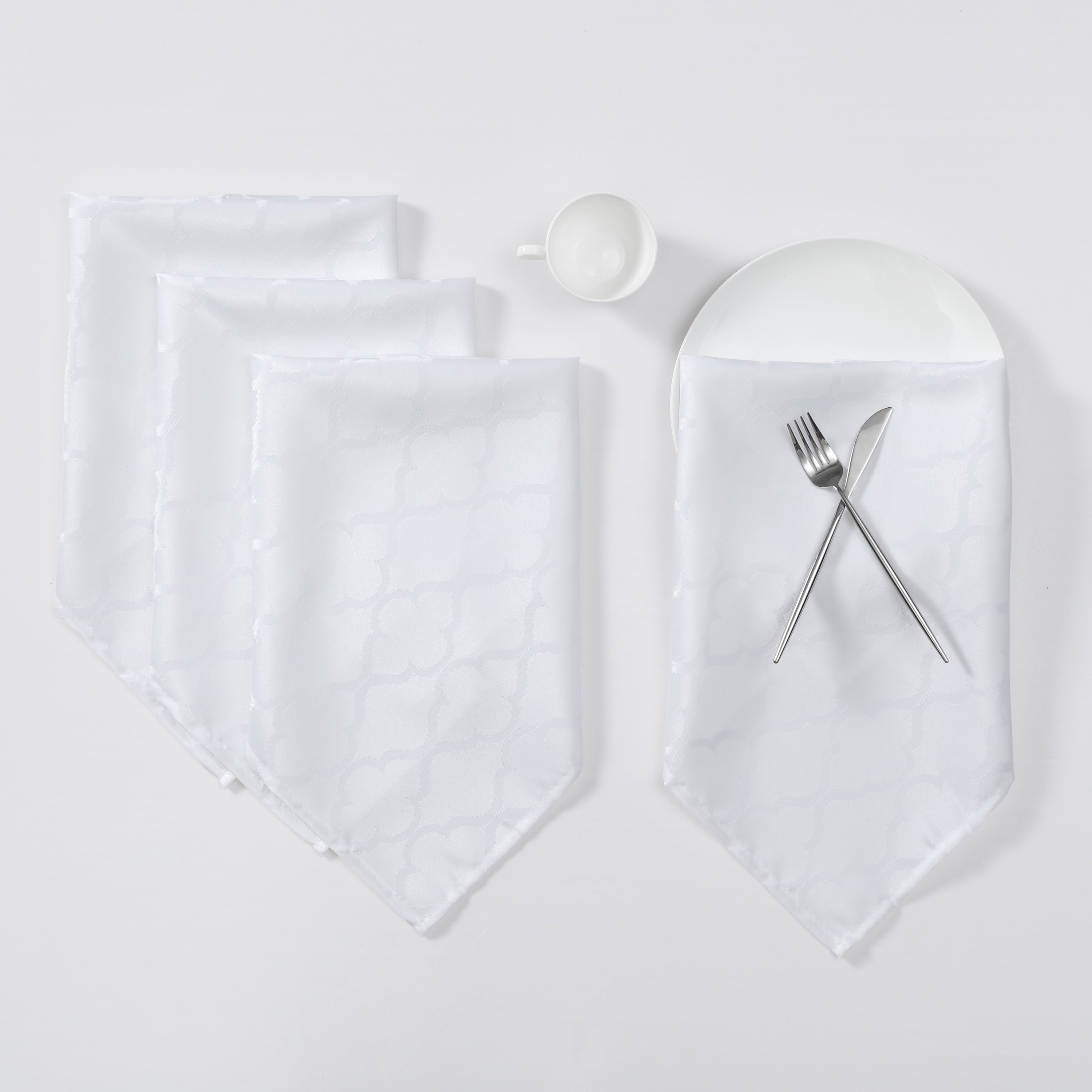 Modena Lattice Geometric Fabric Napkins - 4 Pack