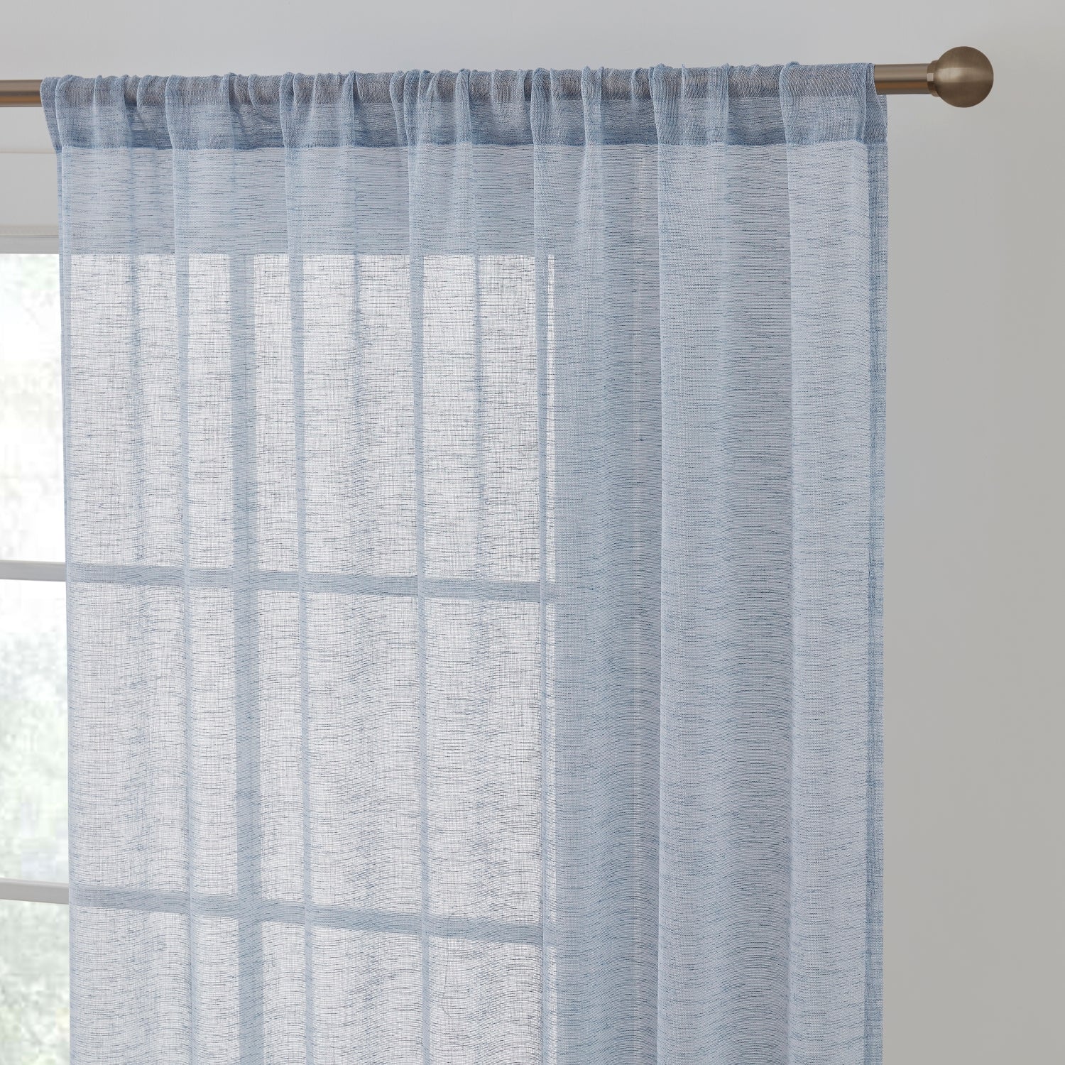 Penelope Faux Linen Sheer Curtain Panels