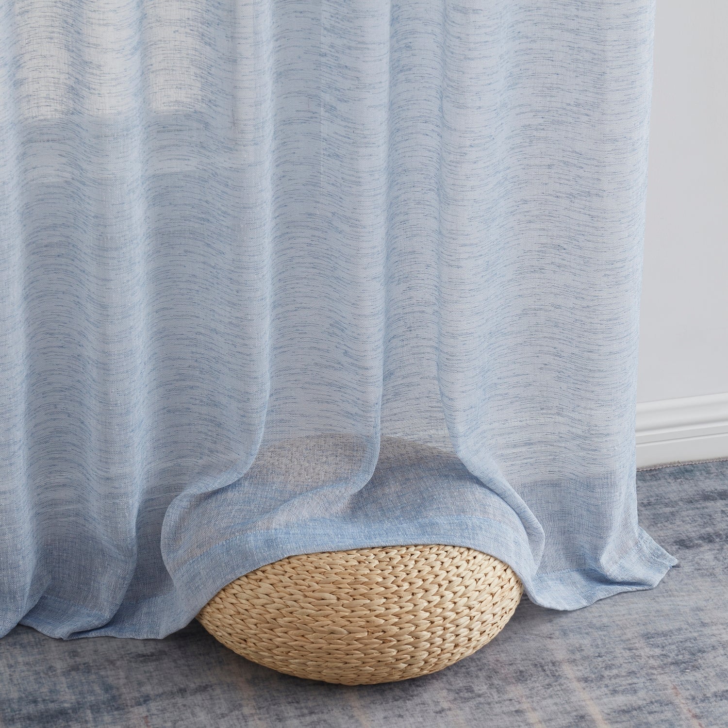 Penelope Faux Linen Sheer Curtain Panels