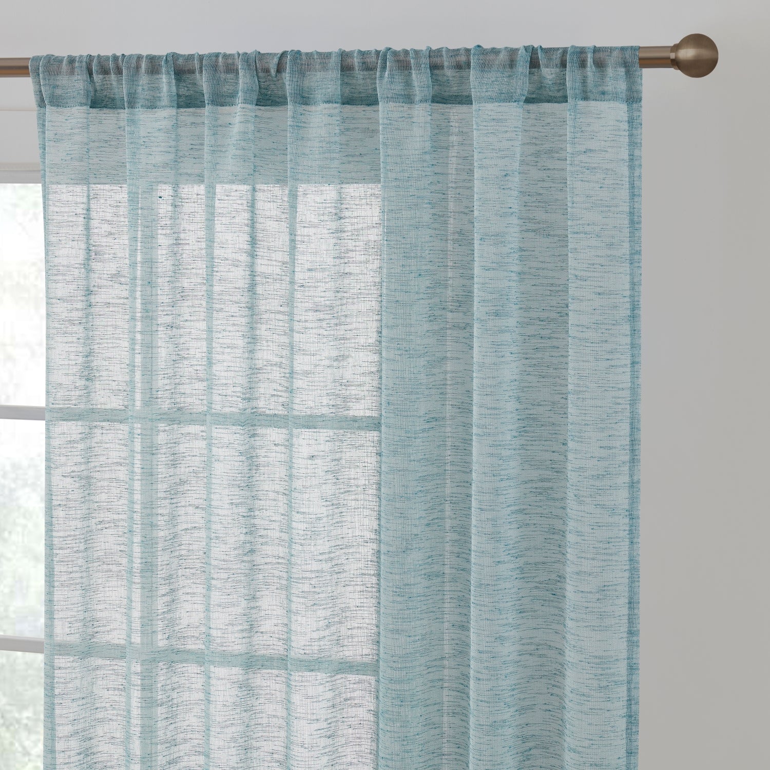 Penelope Faux Linen Sheer Curtain Panels