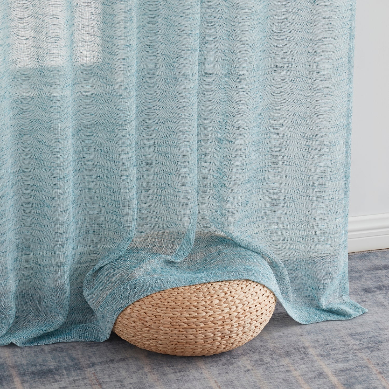 Penelope Faux Linen Sheer Curtain Panels