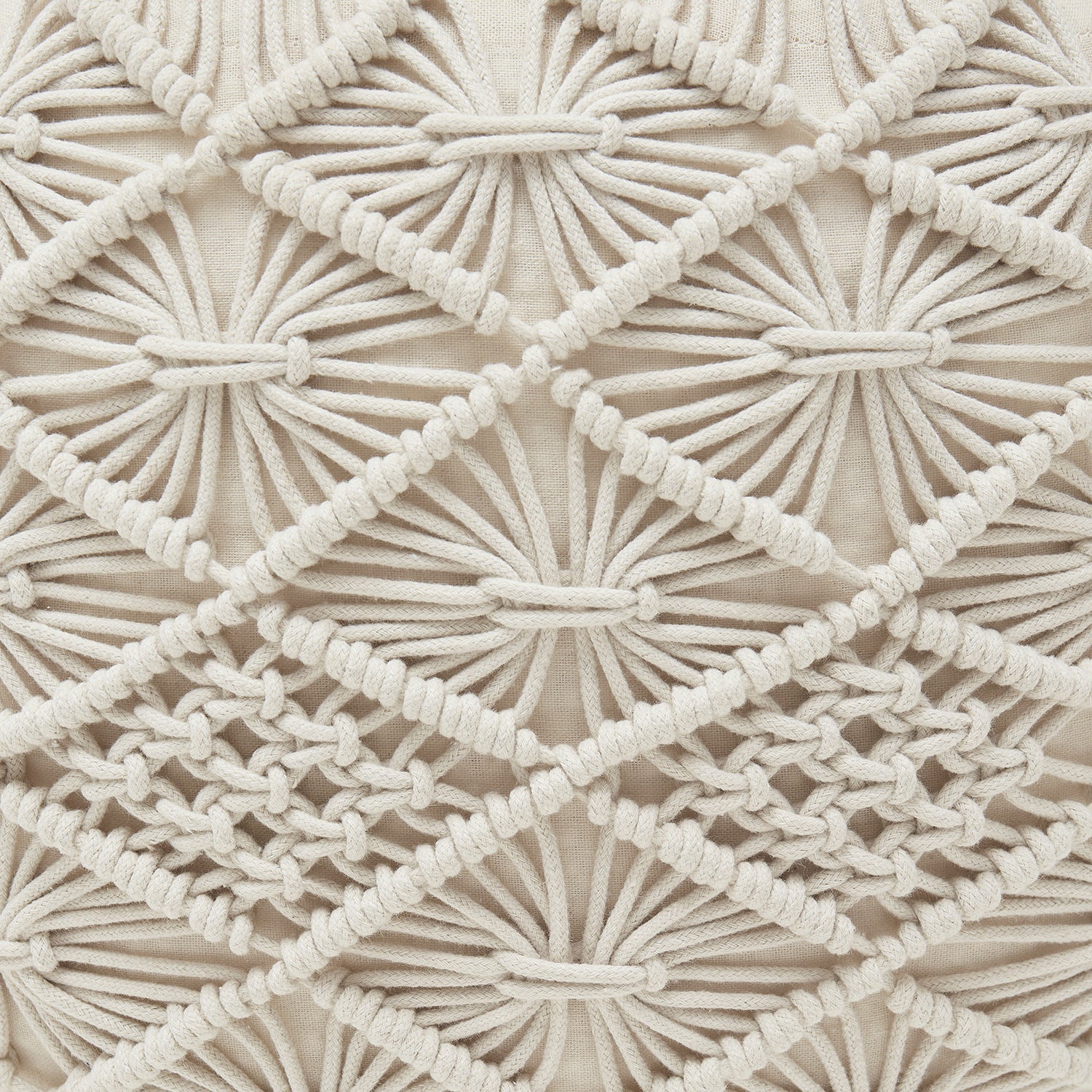 Cotton Macrame Braid Pouf Ottoman