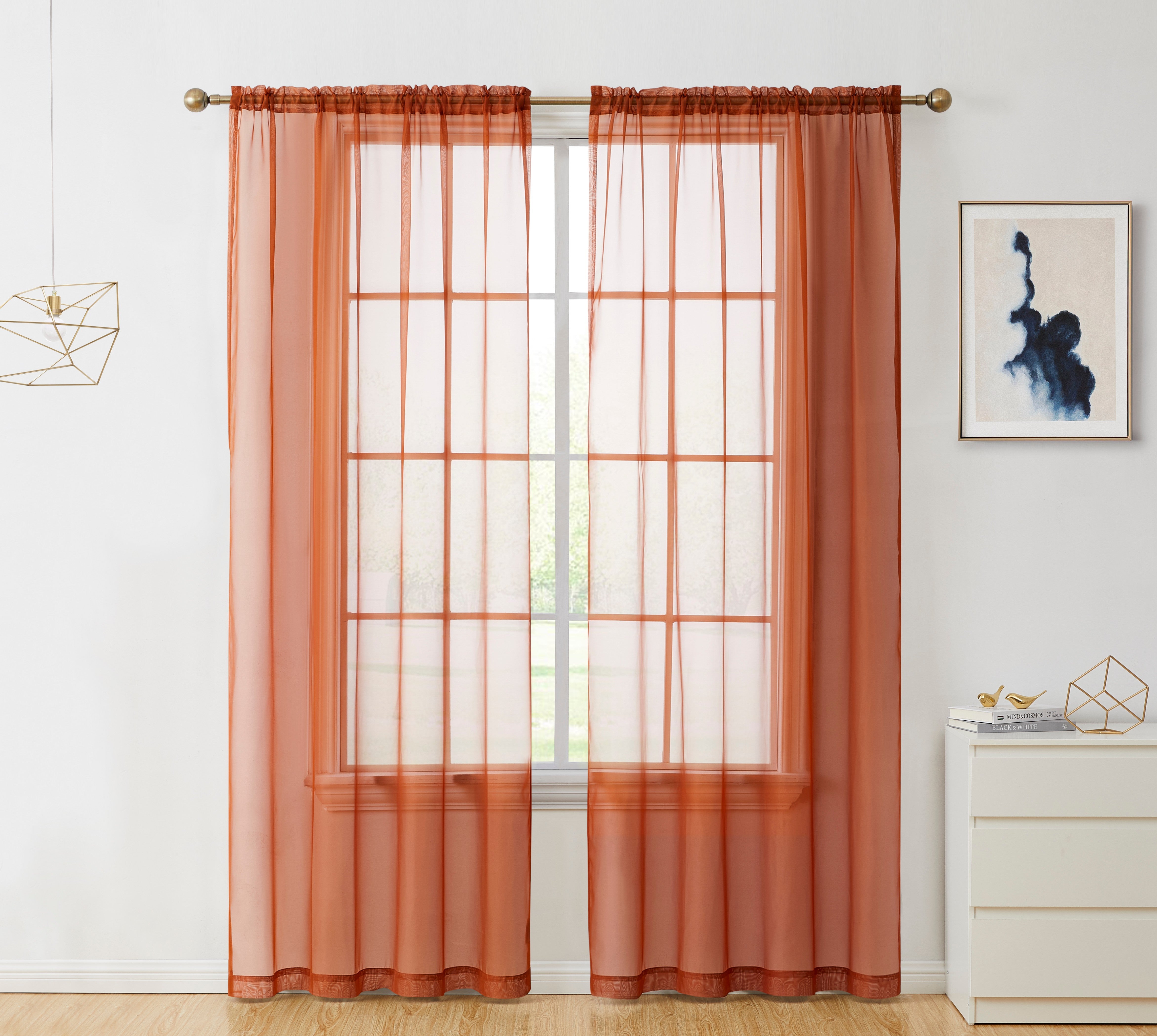Lucento Sheer Voile Rod Pocket Curtain Panels - Set of 4