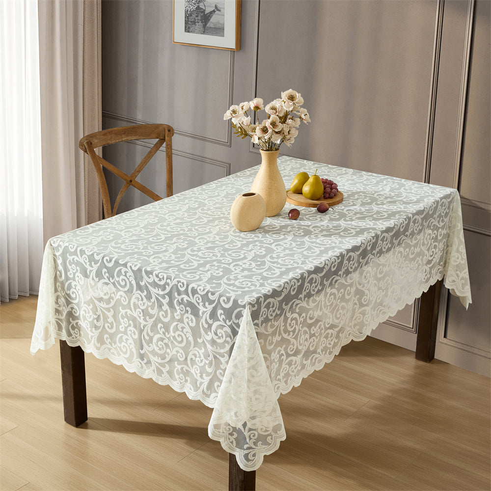 Scroll Lace Fabric Rectangle Tablecloth