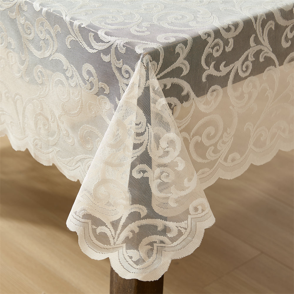 Scroll Lace Fabric Rectangle Tablecloth